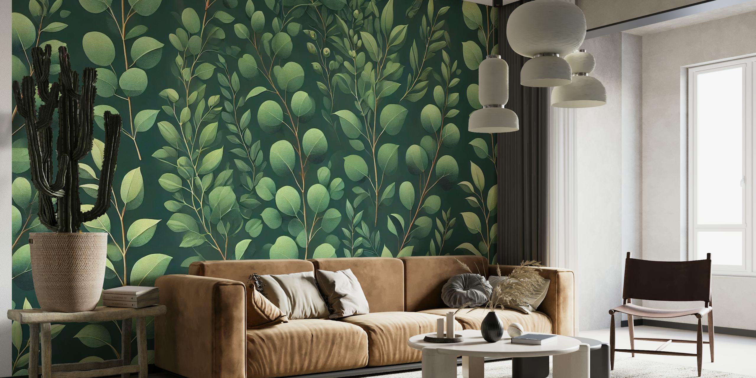 Eucalyptus Grove behang in een kamer