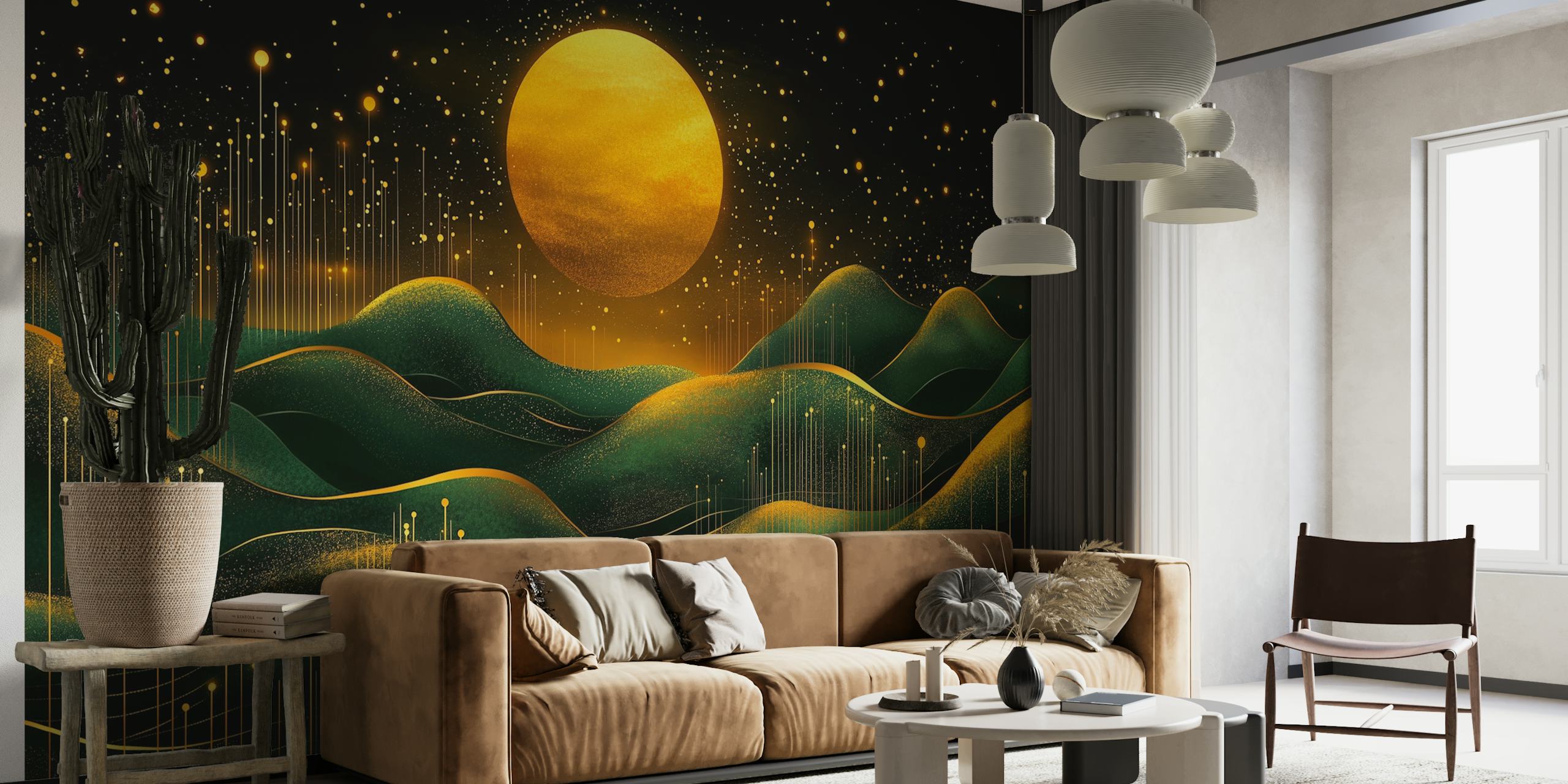Papier peint Golden Horizon Dream dans une chambre