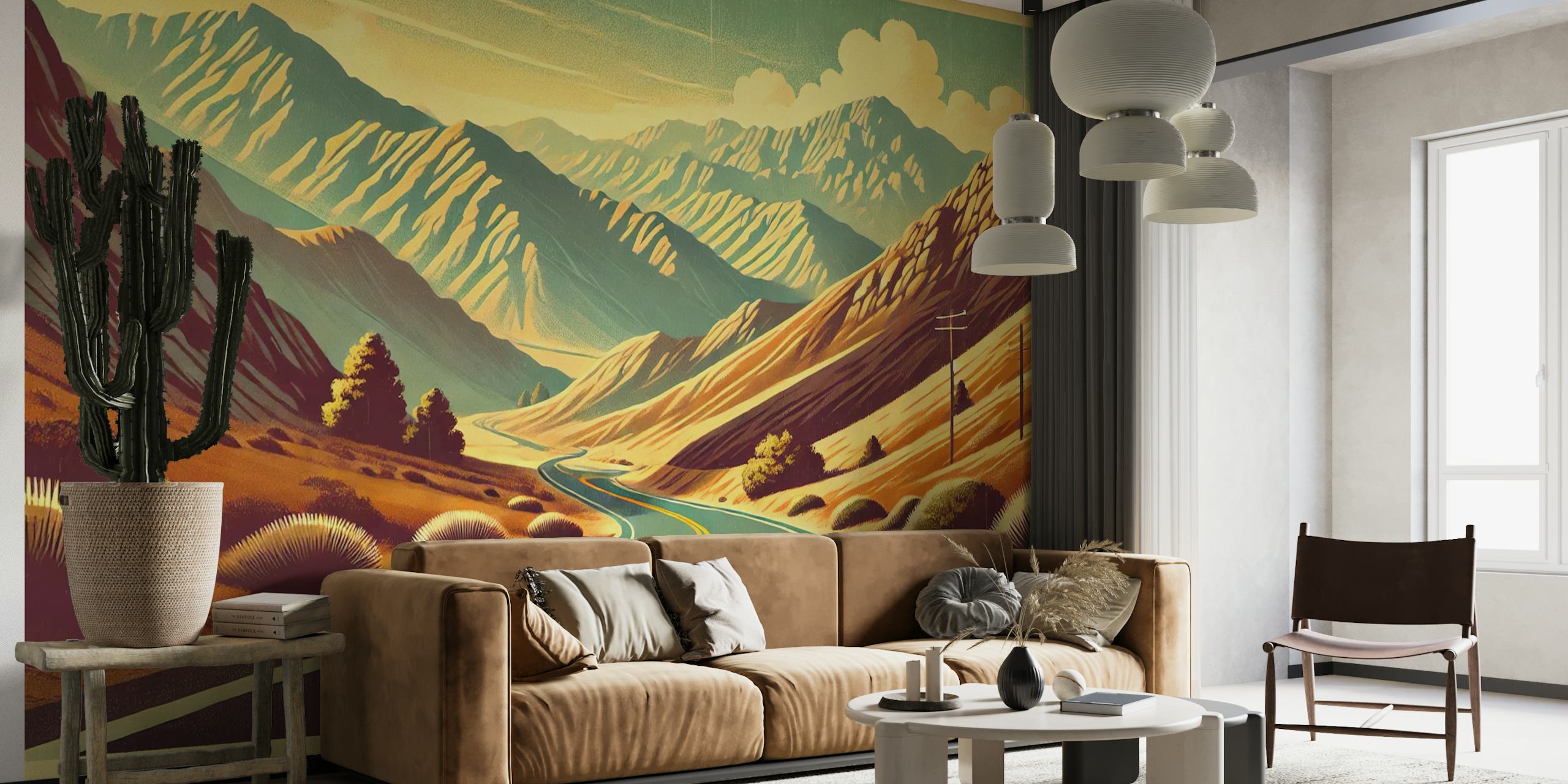 Vintage Mountain Pass Poster huoneessa