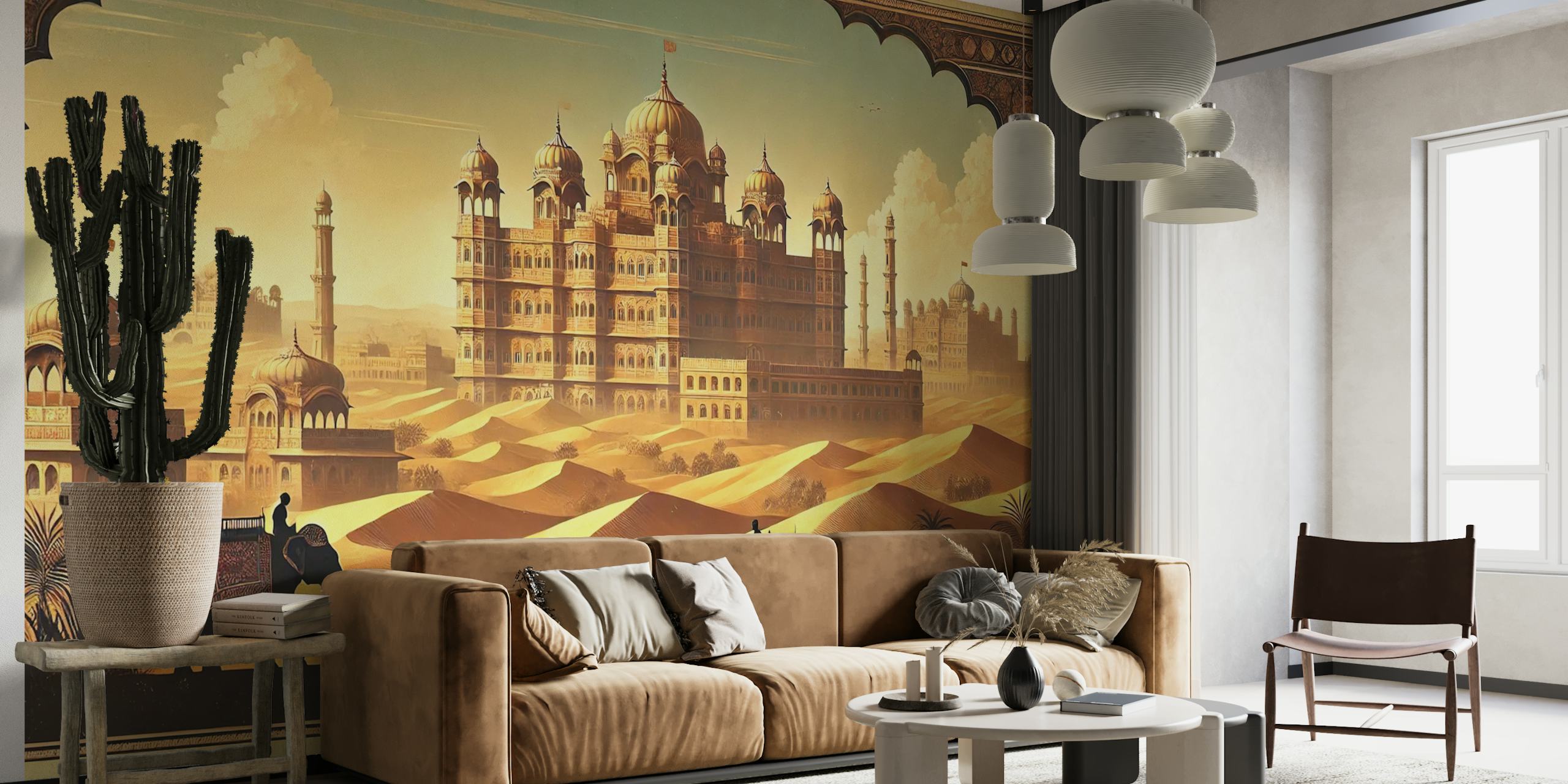 Ταπετσαρία Vintage India Rajasthan Palaces σε ένα δωμάτιο