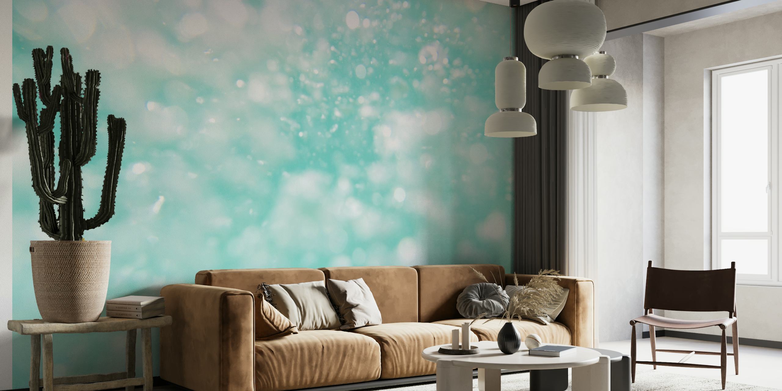 Underwater Caribbean bubbles dream papel pintado en una habitación