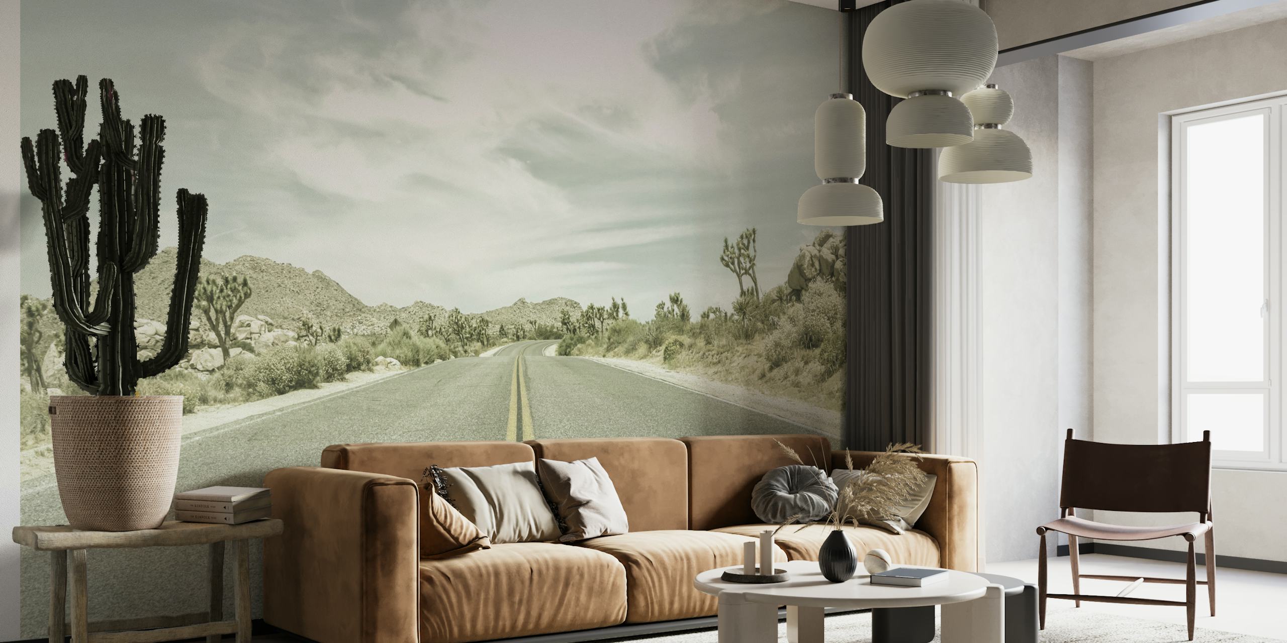 carta da parati Vintage Country Road in una stanza