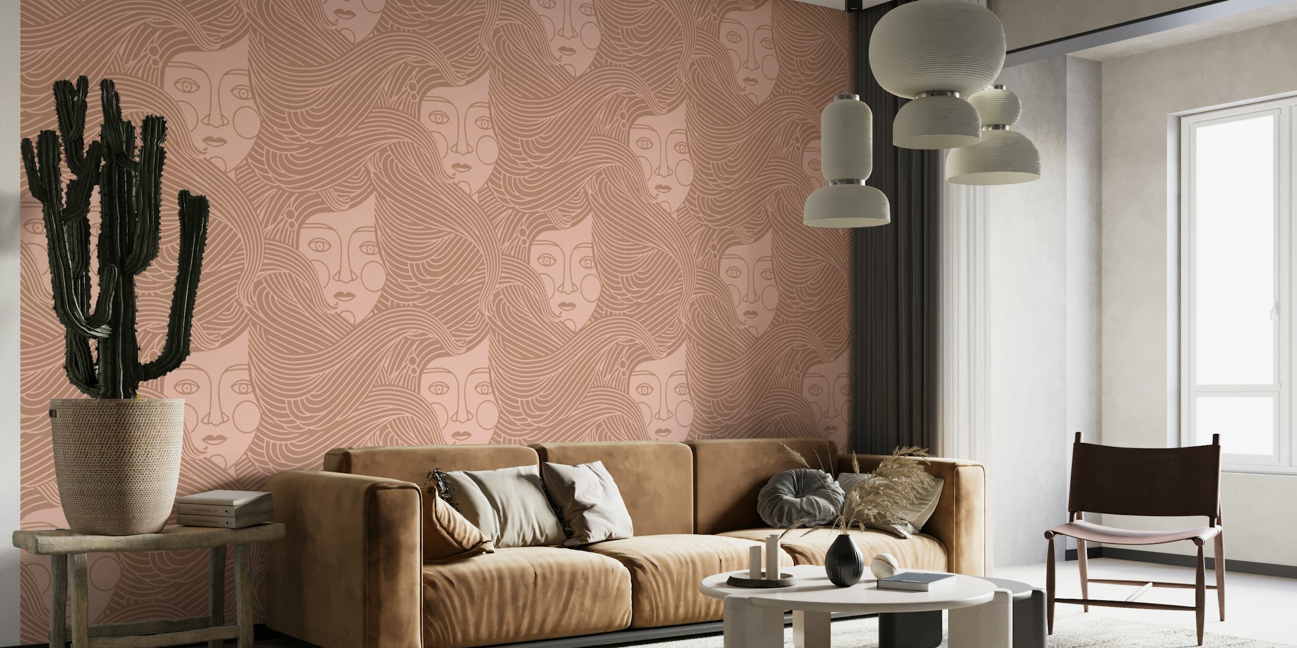 Lassair Goddess of Midsummer Mocca Blush papier peint dans une pièce