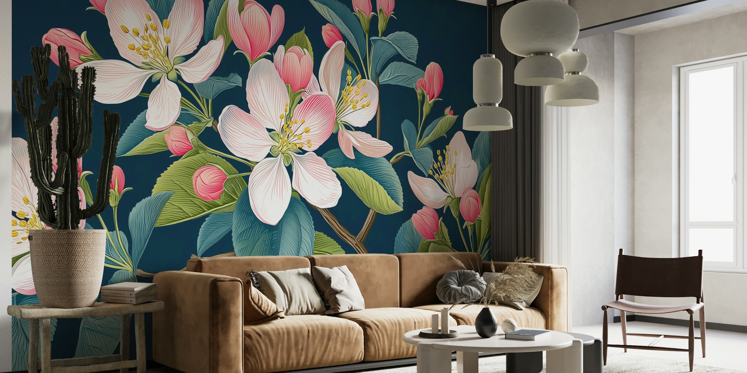 Charming Spring Blossoms papel de parede em um cômodo