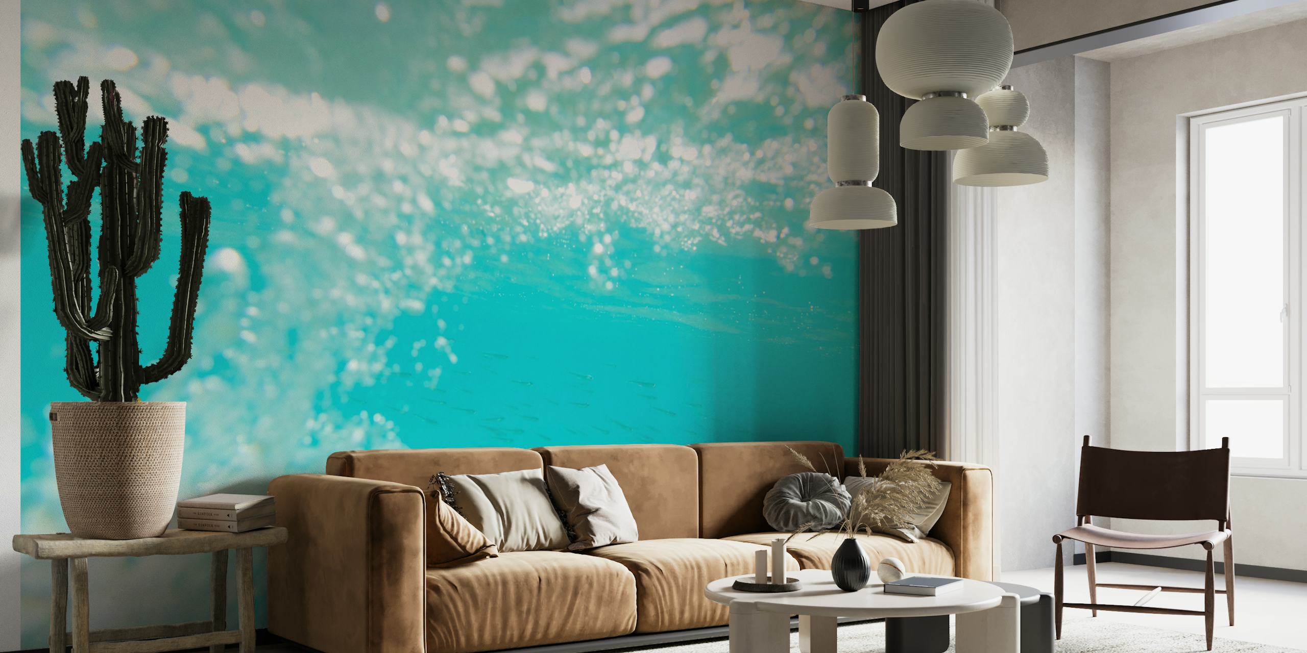 Tapeta Underwater Caribbean Bubbles Dream v pokoji