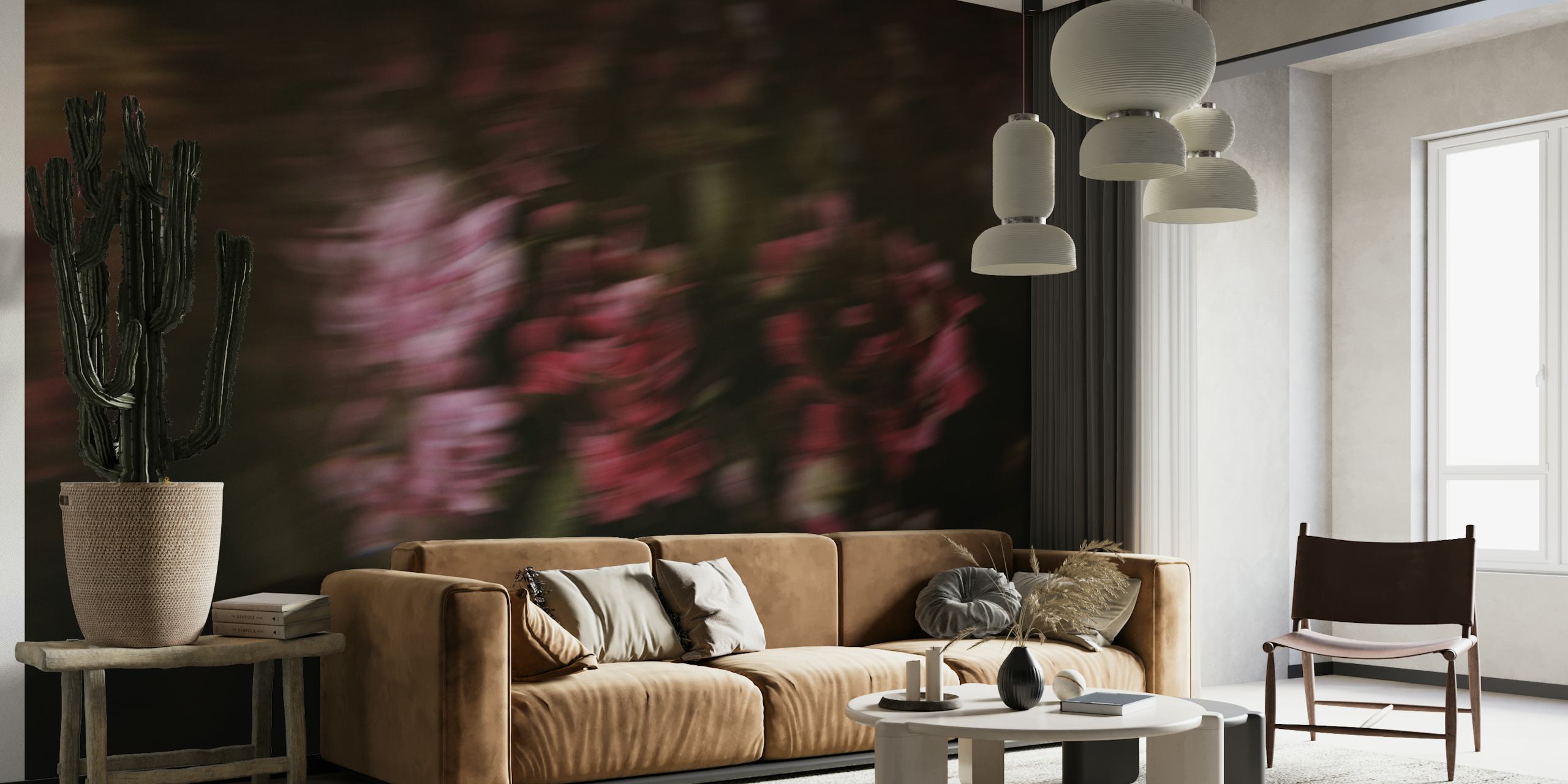 Tapeta Blurred Baroque Flowers v pokoji