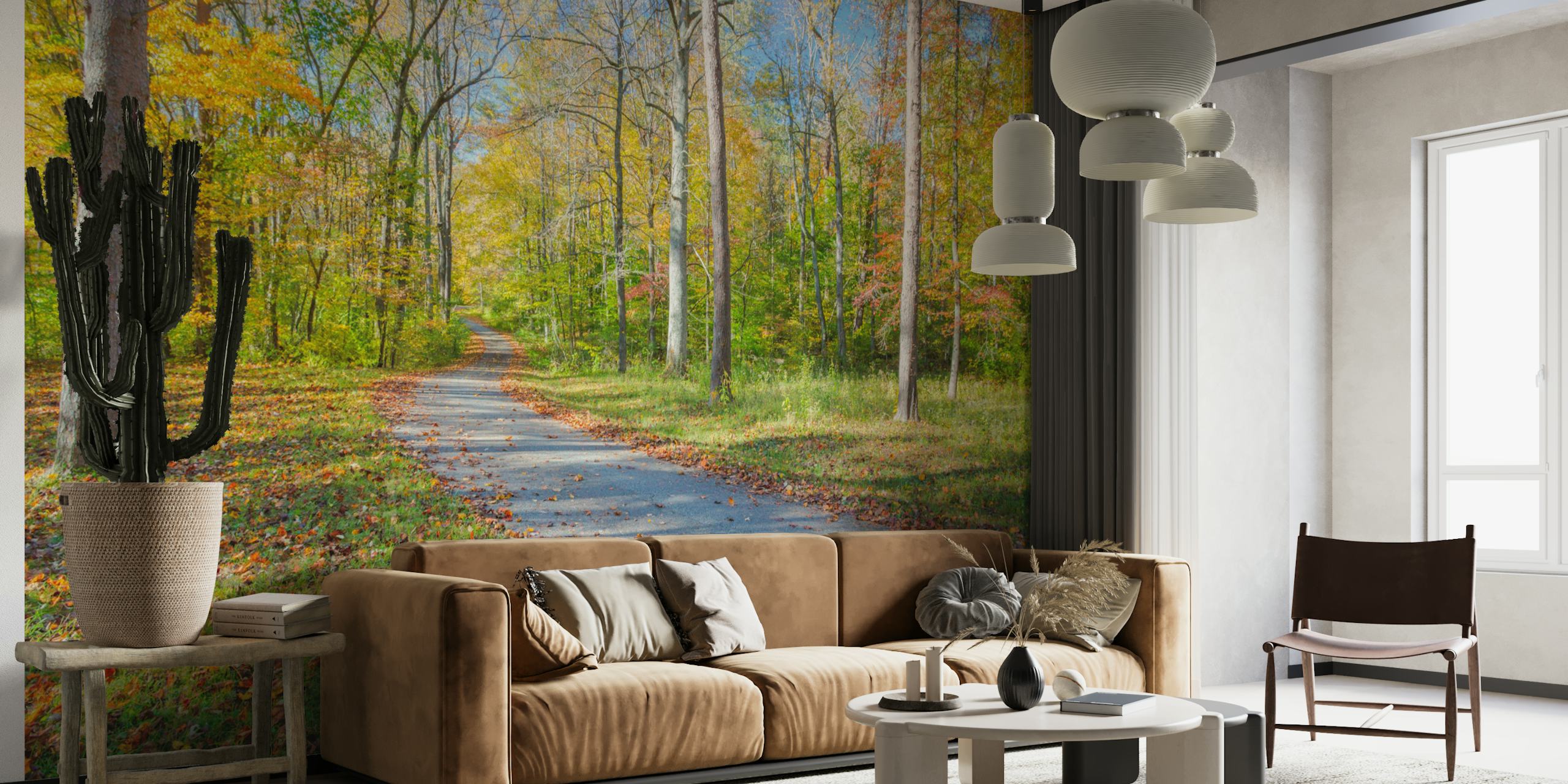 Tapeta Autumn Forest Pathway u sobi