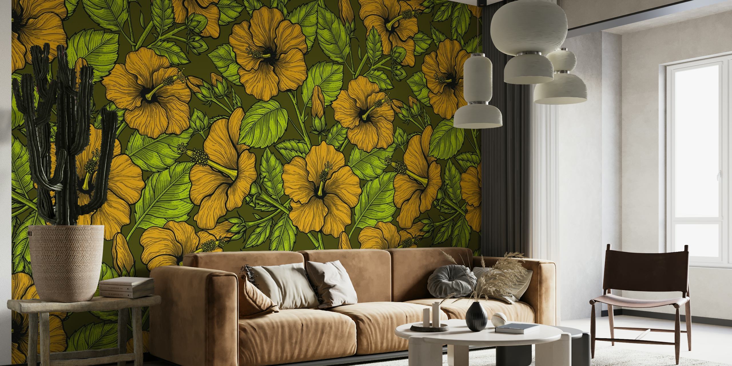Yellow hibiscus wallpaper