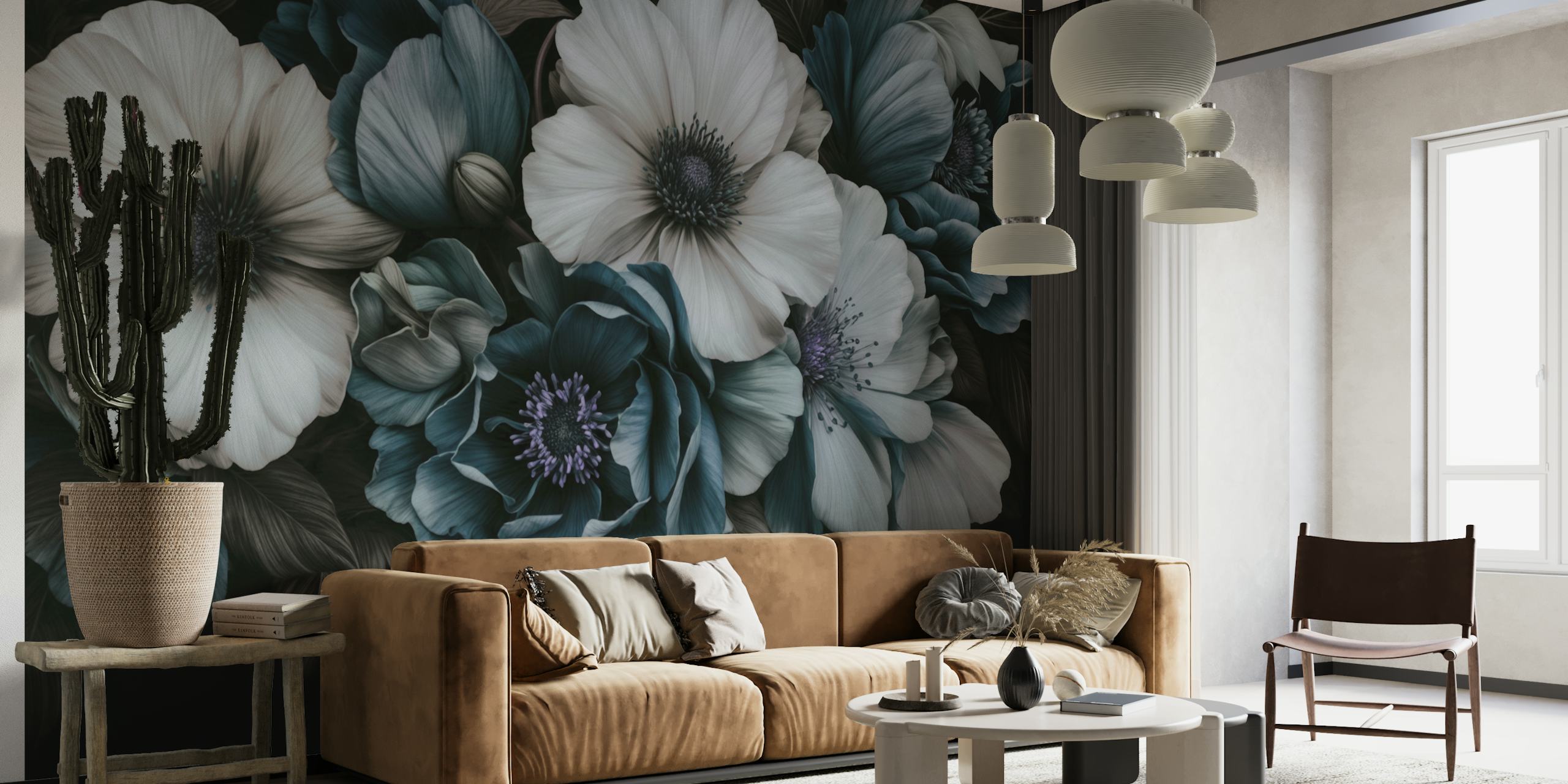 Papier peint Twilight Floral Symphony dans une pièce