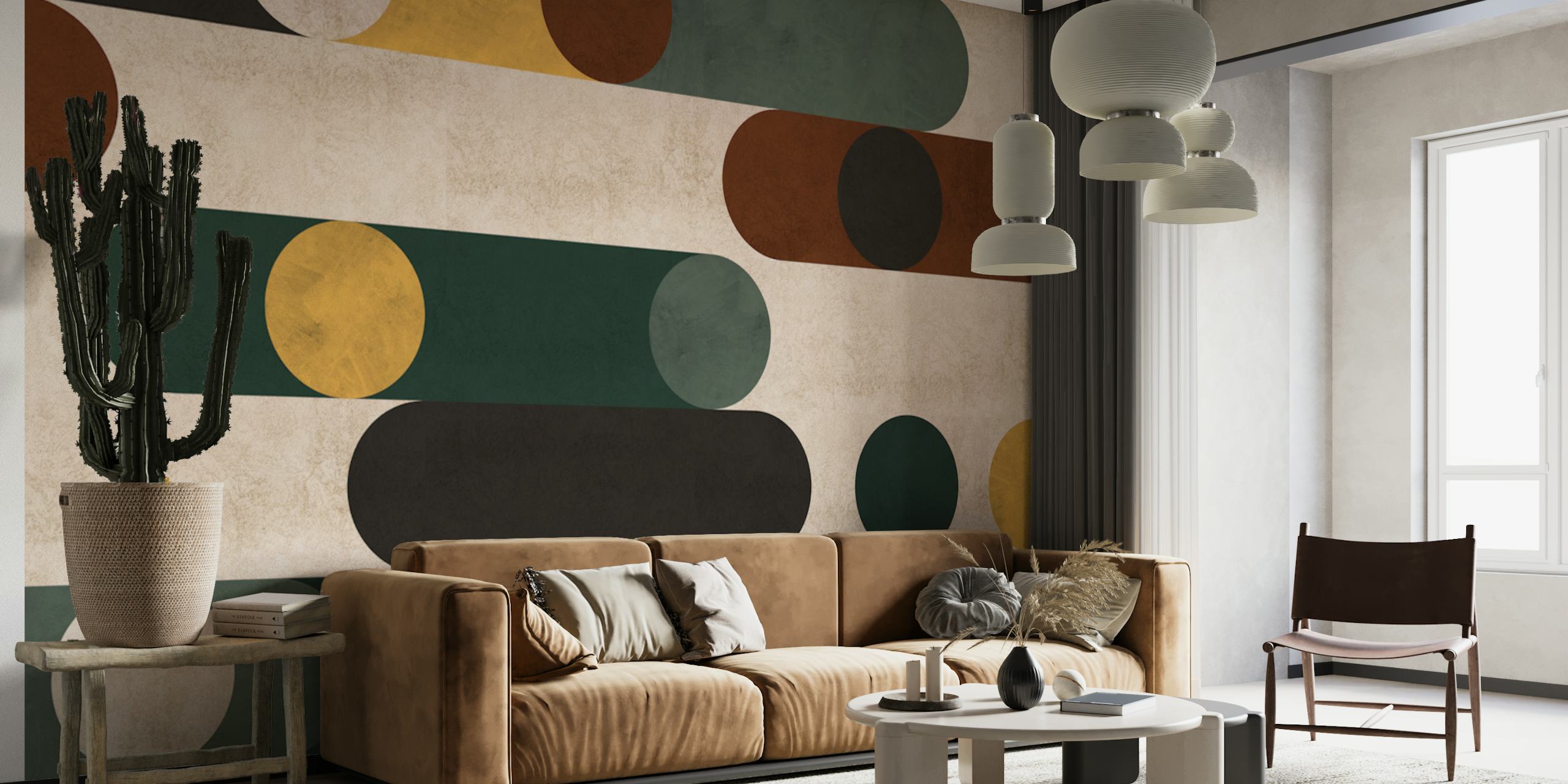 Bold Circles and Lines tapetdesign