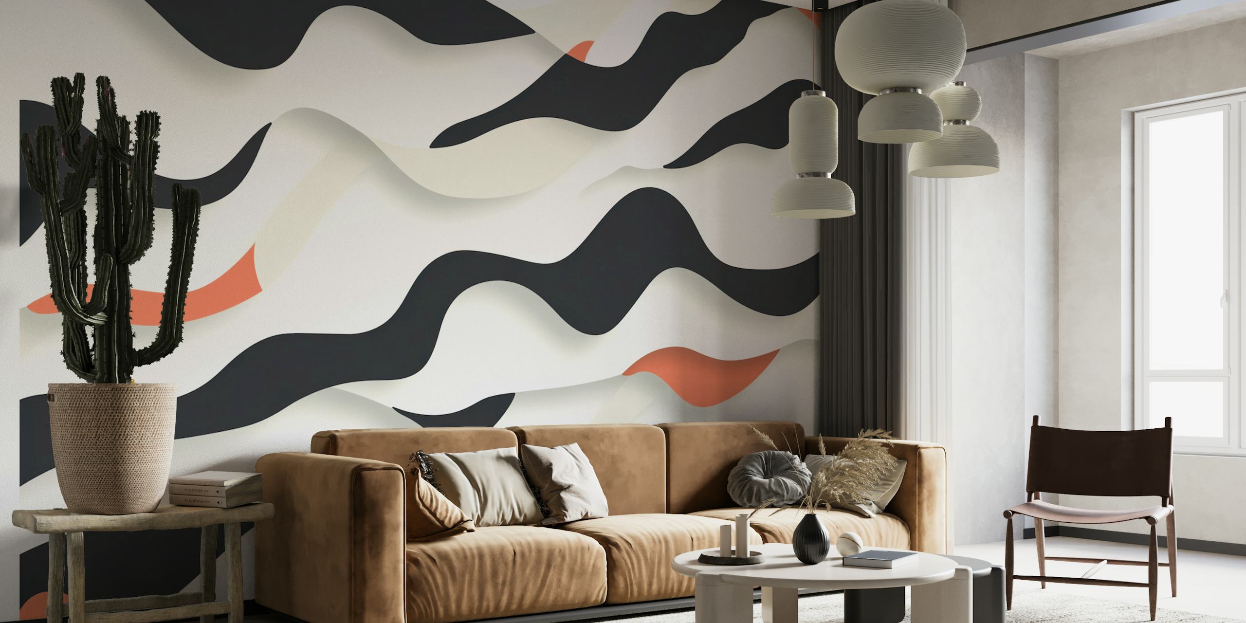 Design de papel de parede Colorful Wave Movement