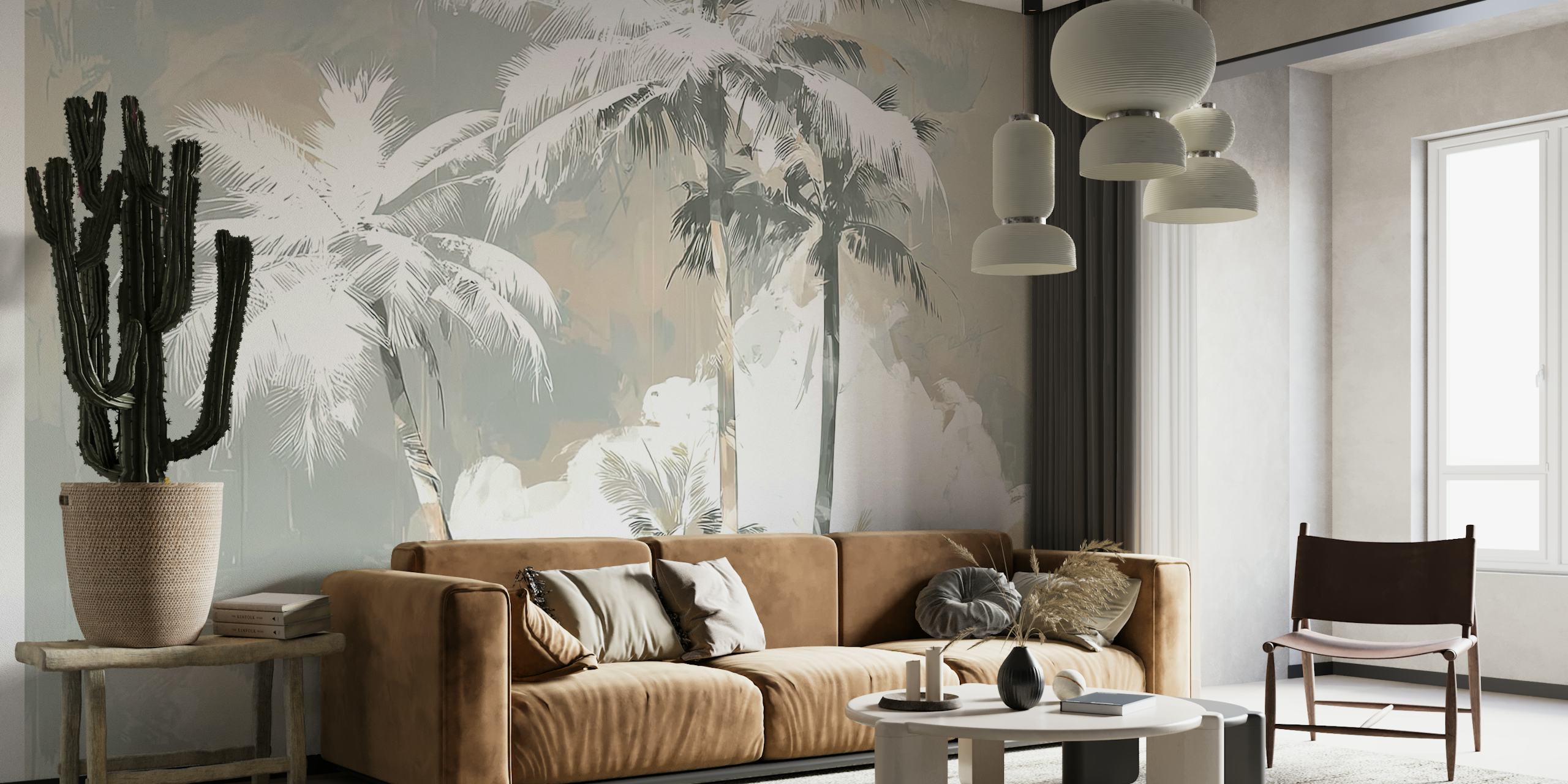 Grey Tropical Breeze wallpaper in a room