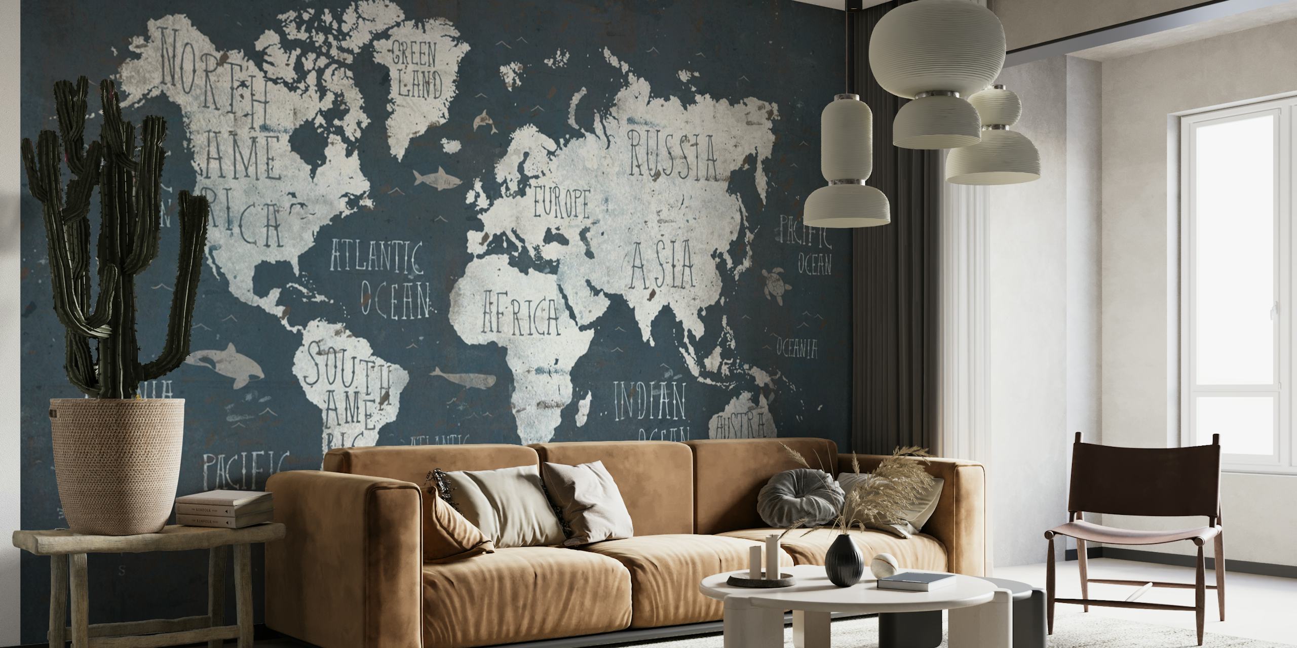 Rusty World Map tapetit
