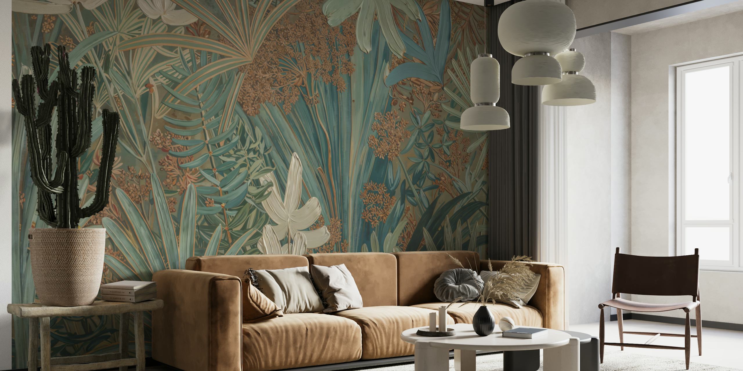 Papier peint Exotic Jungle Forest dans une pièce