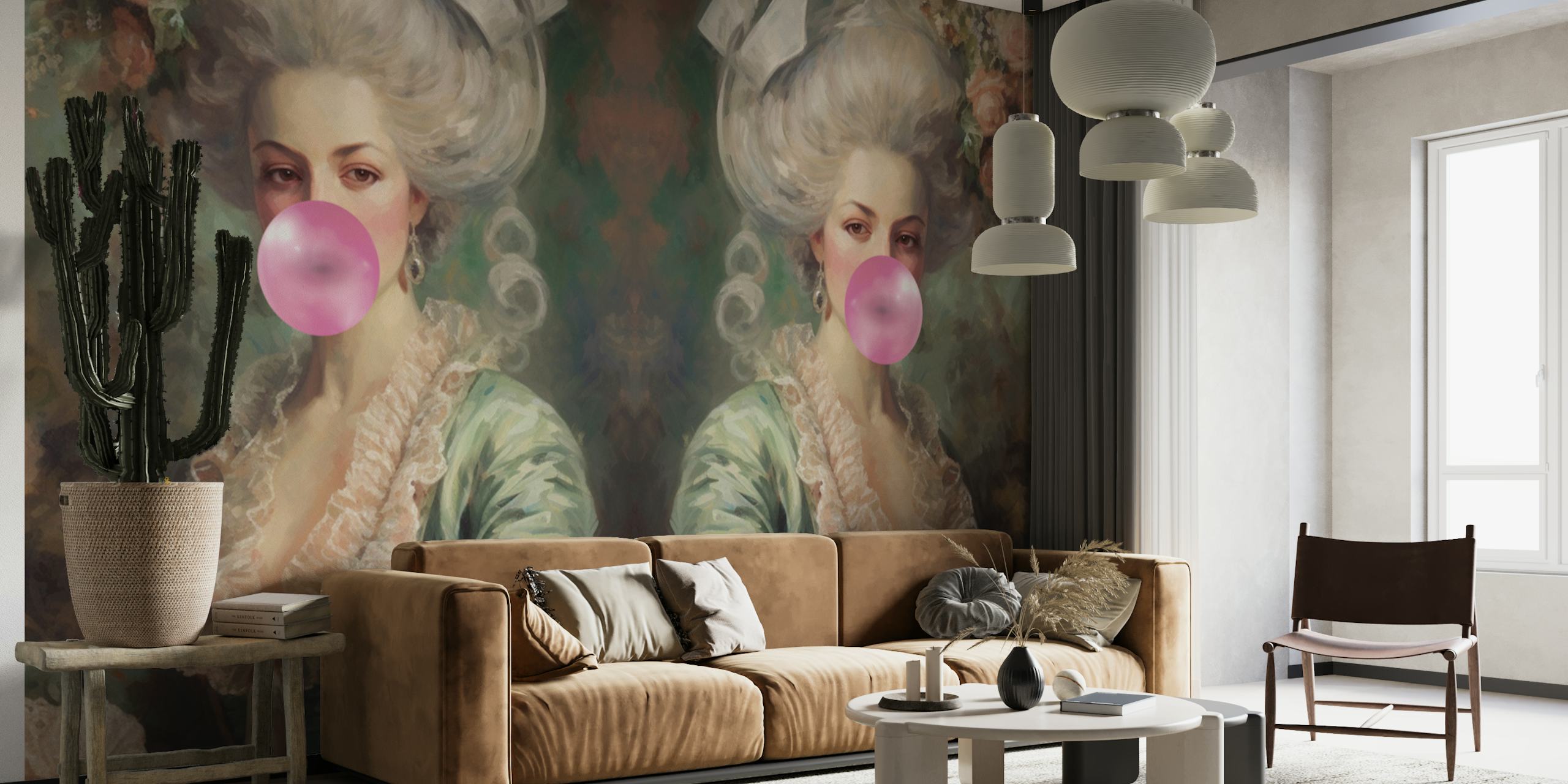 Regal Bubblegum Twist tapet i ett rum