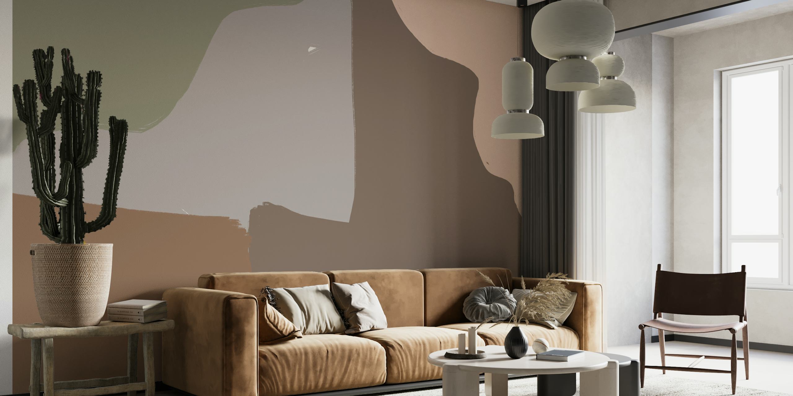 Kunstnerisk tapetdesign i et rum