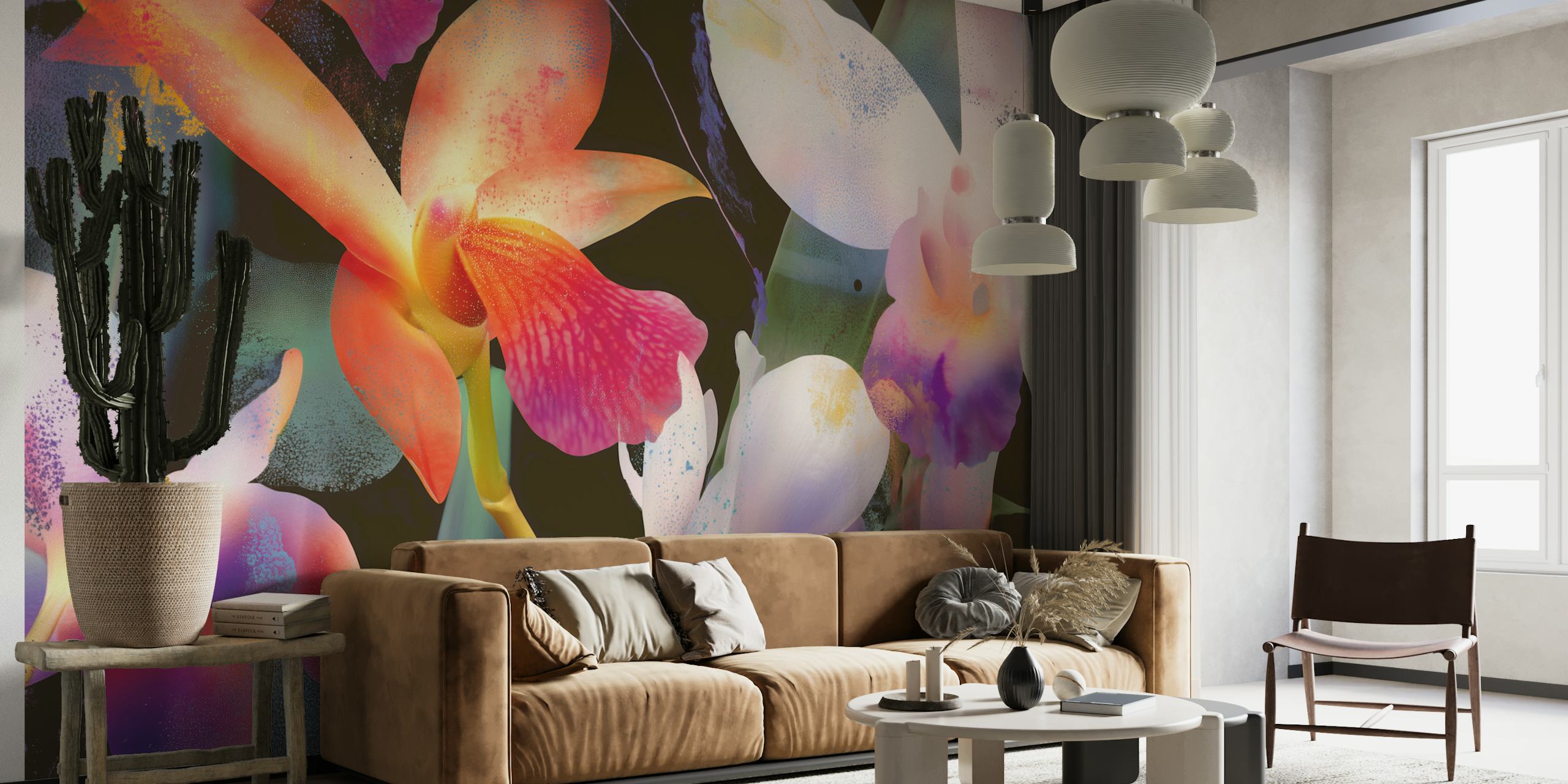 Tropical Orchid Dream wallpaper in een kamer