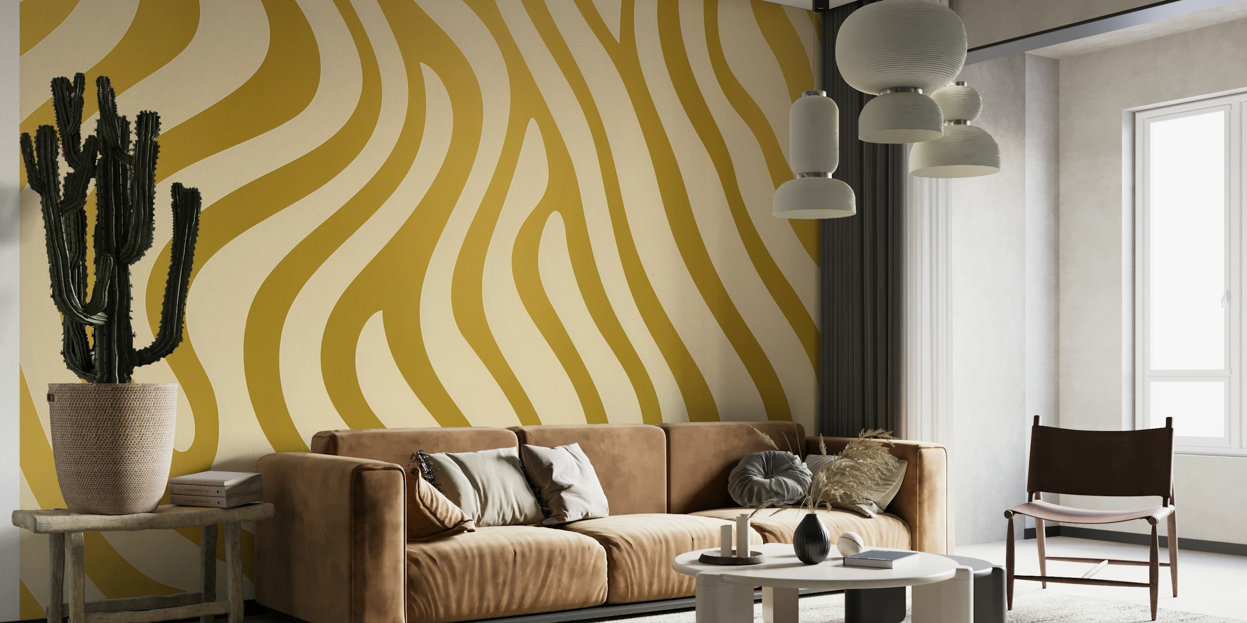 Golden Zebra Stripes tapet i et rom