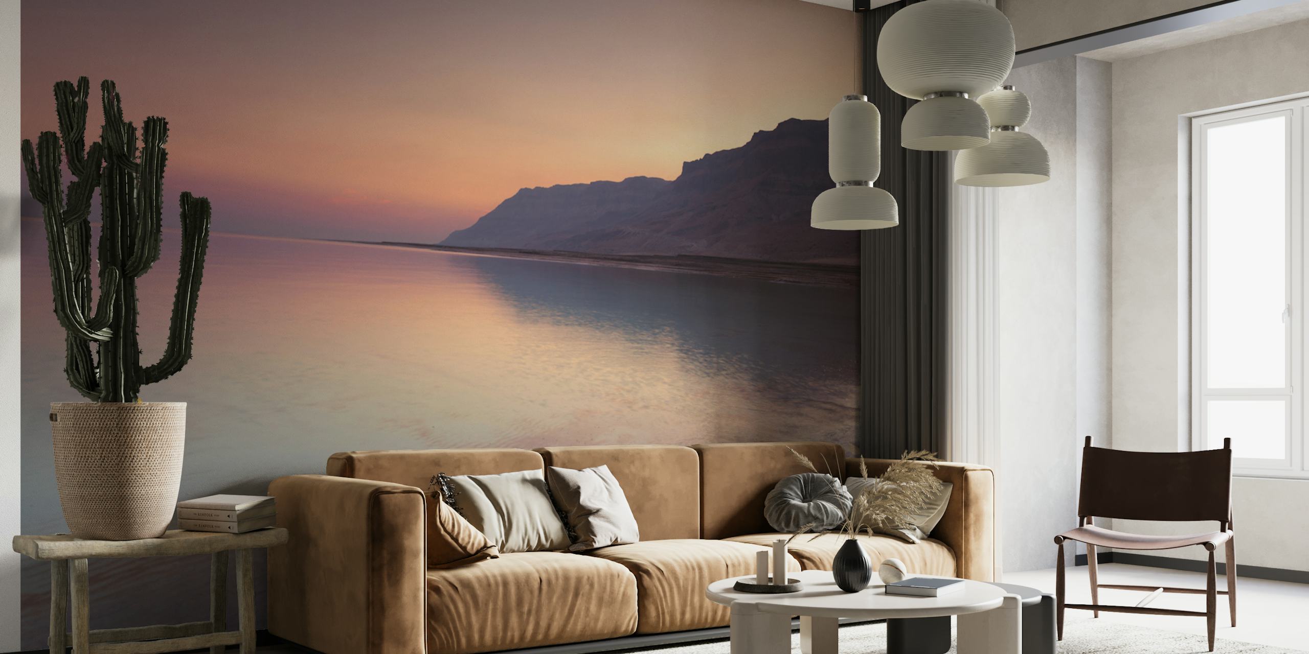 Behangontwerp van Serene Sunset Shoreline