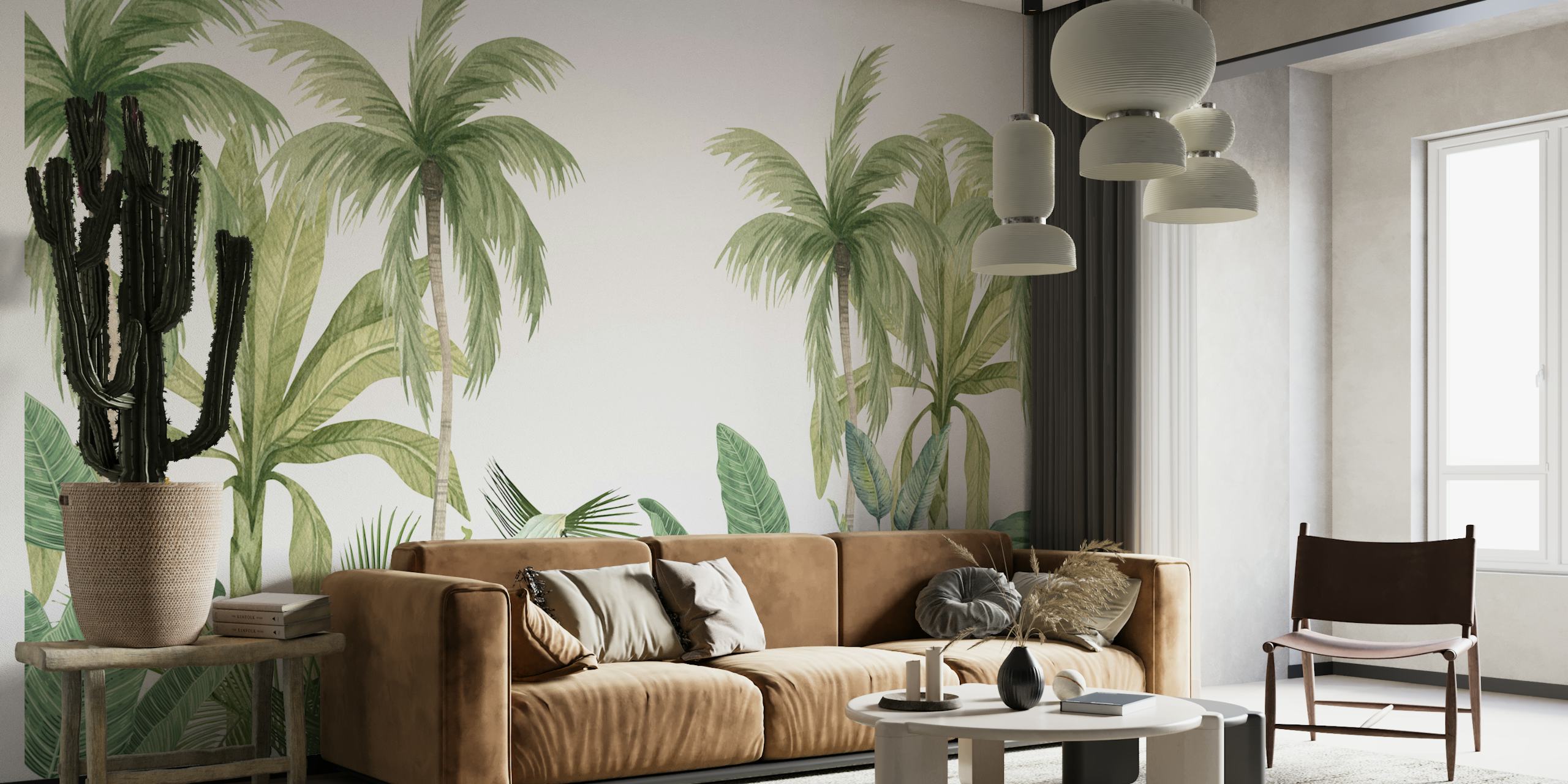 Calm Palm Design ταπετσαρία σε μια ρύθμιση δωματίου