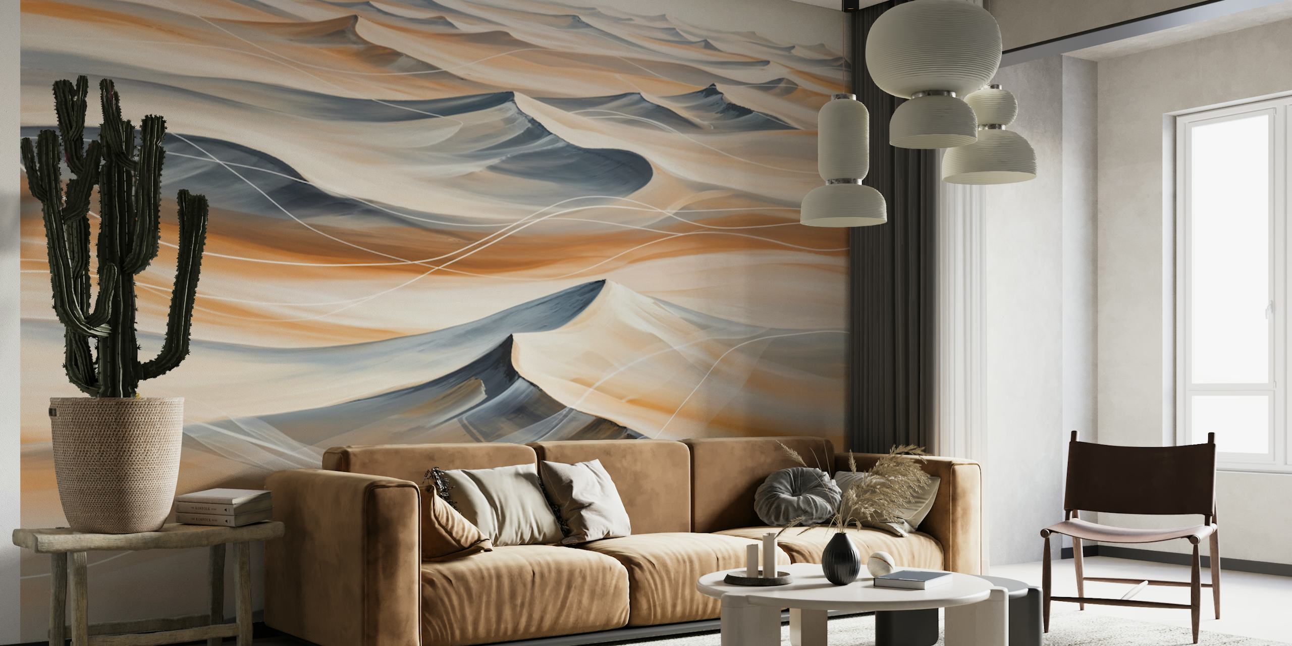 Desert Serenity Painting papel pintado en una habitación