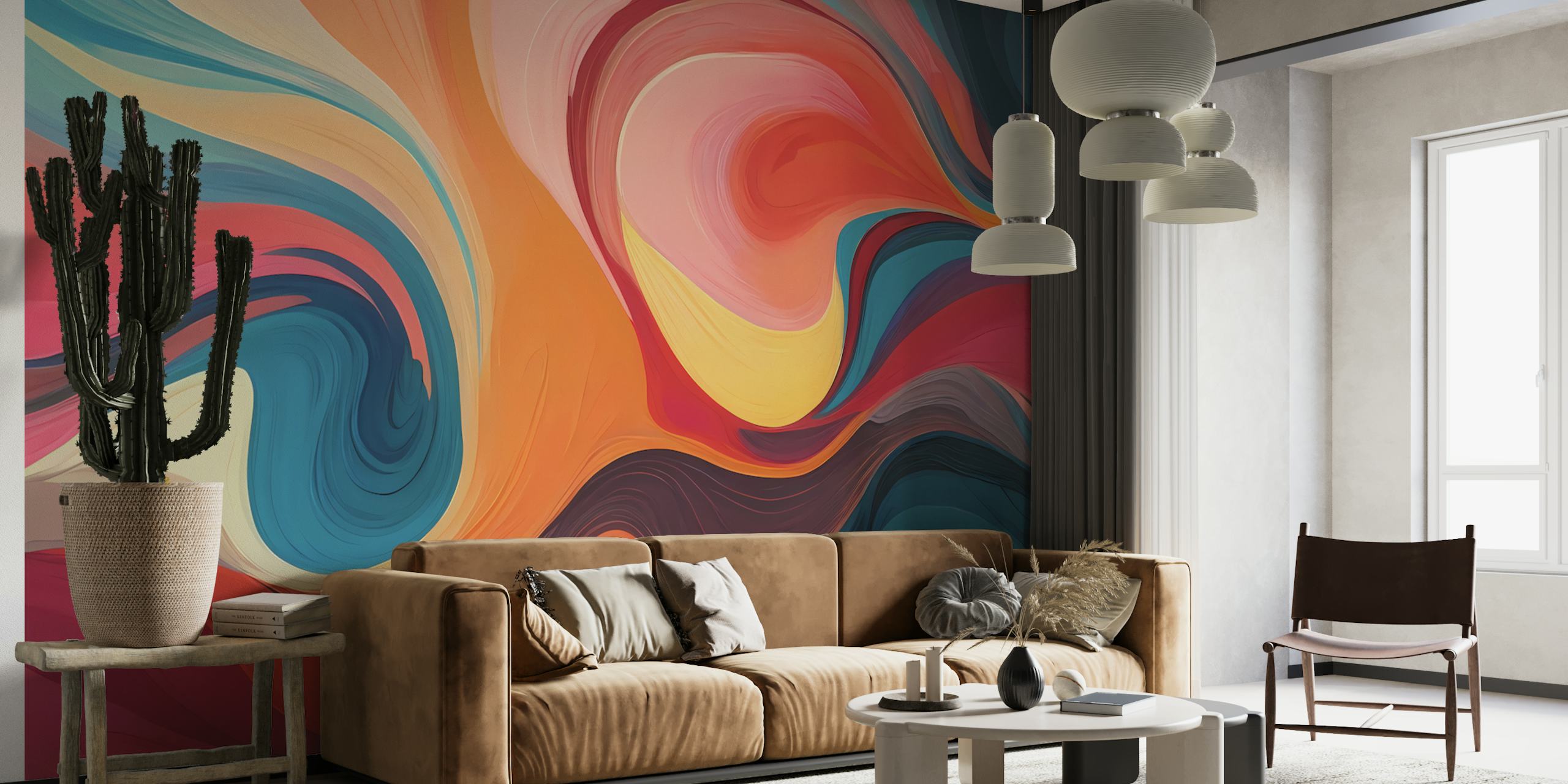 Energetic Color Fusion wallpaper i et rom