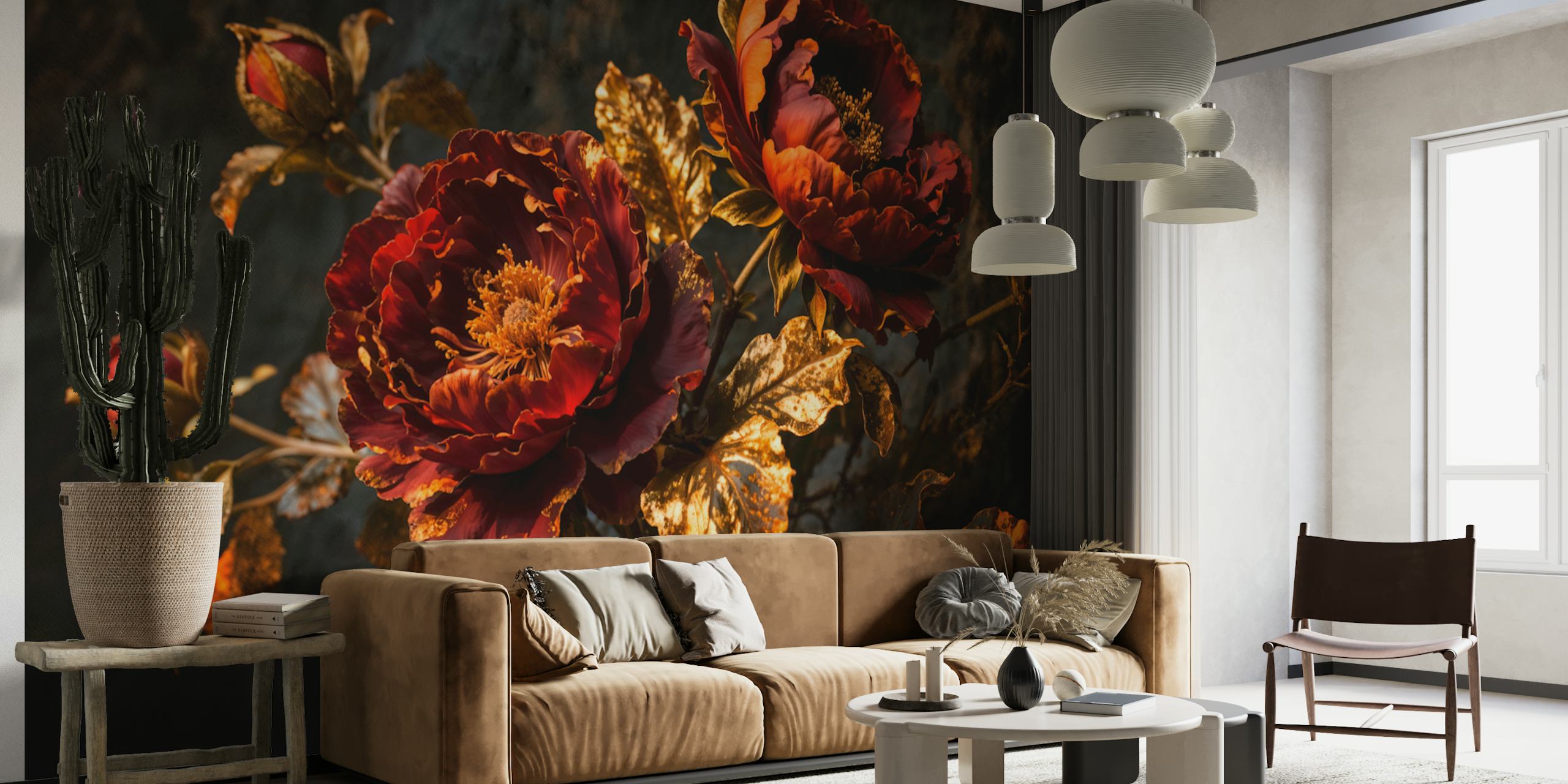 Ταπετσαρία Baroque Luxury Flowers σε οικείο περιβάλλον