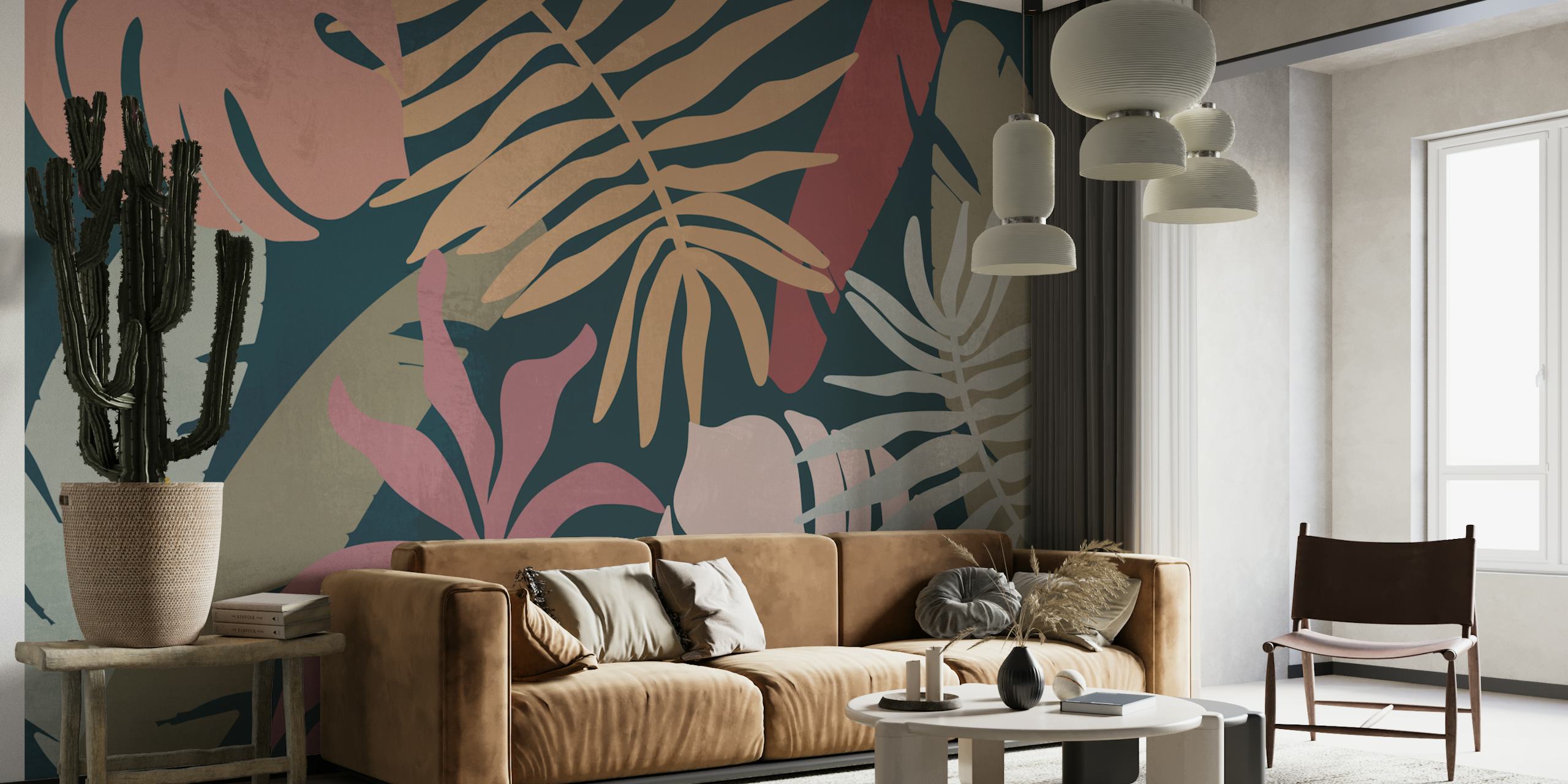 Boho Garden Escape tapetdesign i ett rum