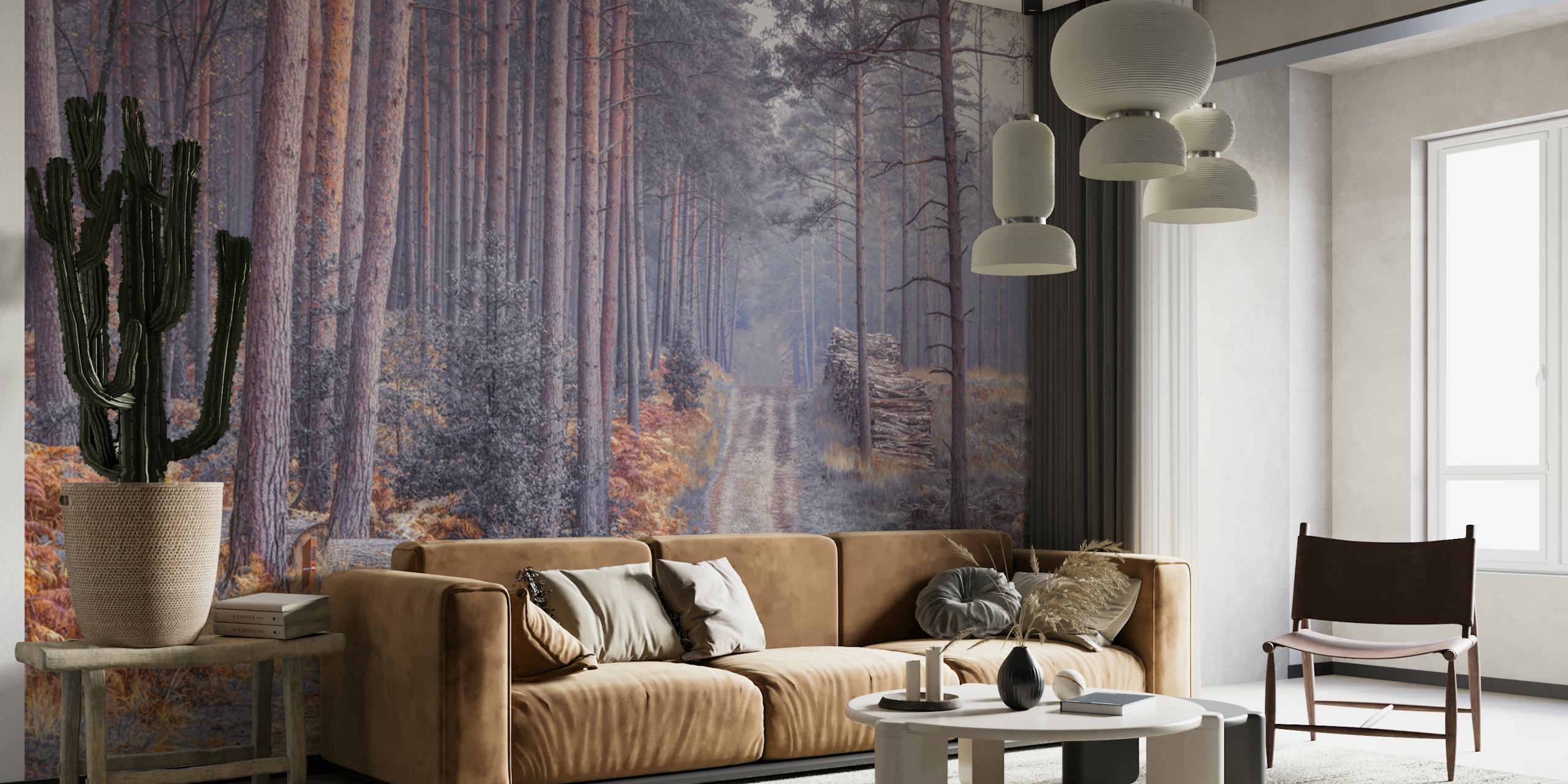 Papier peint Calm Woodland Passage dans un cadre tranquille