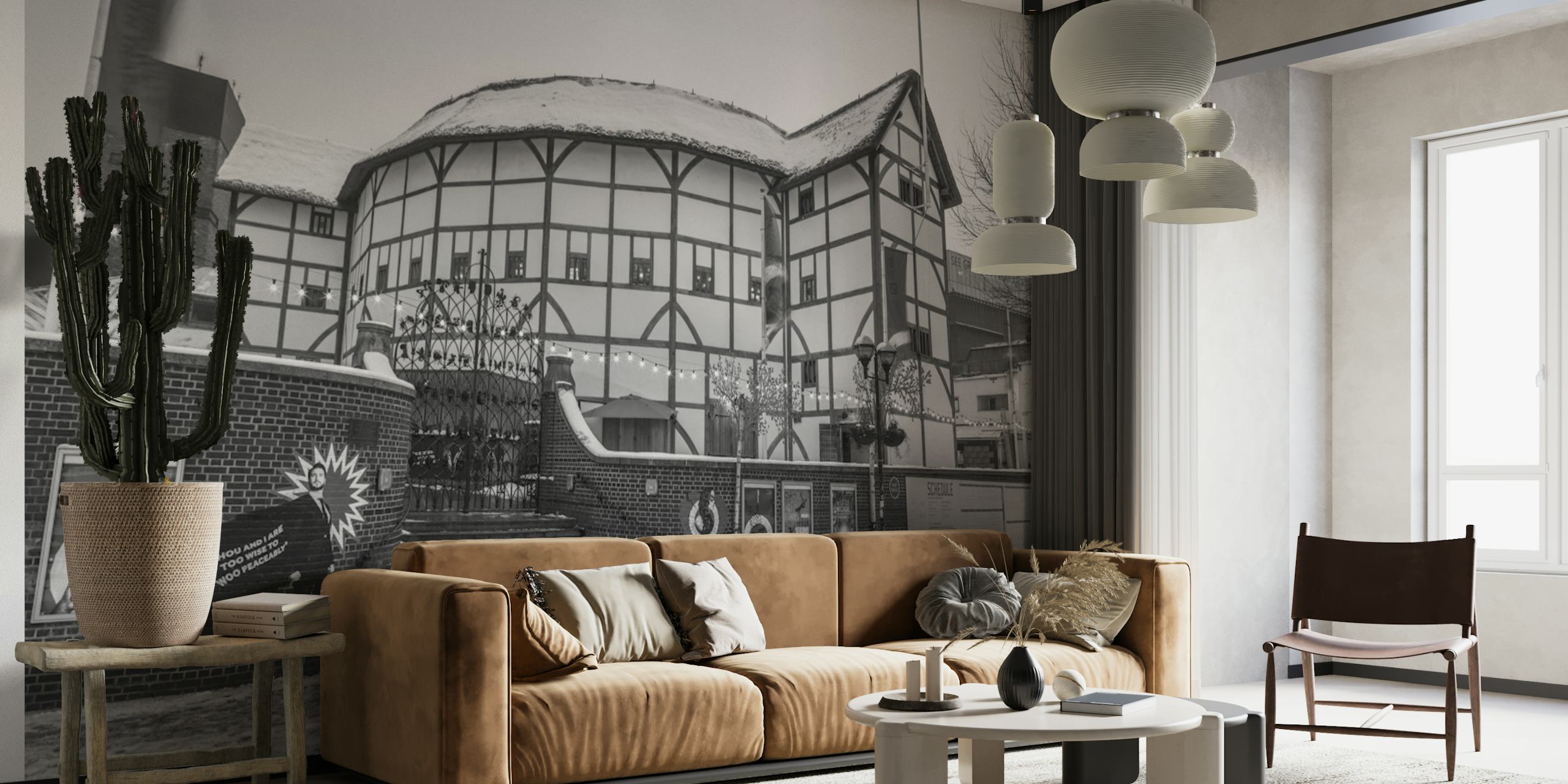 Vintage Globe Theater u zimskom okruženju