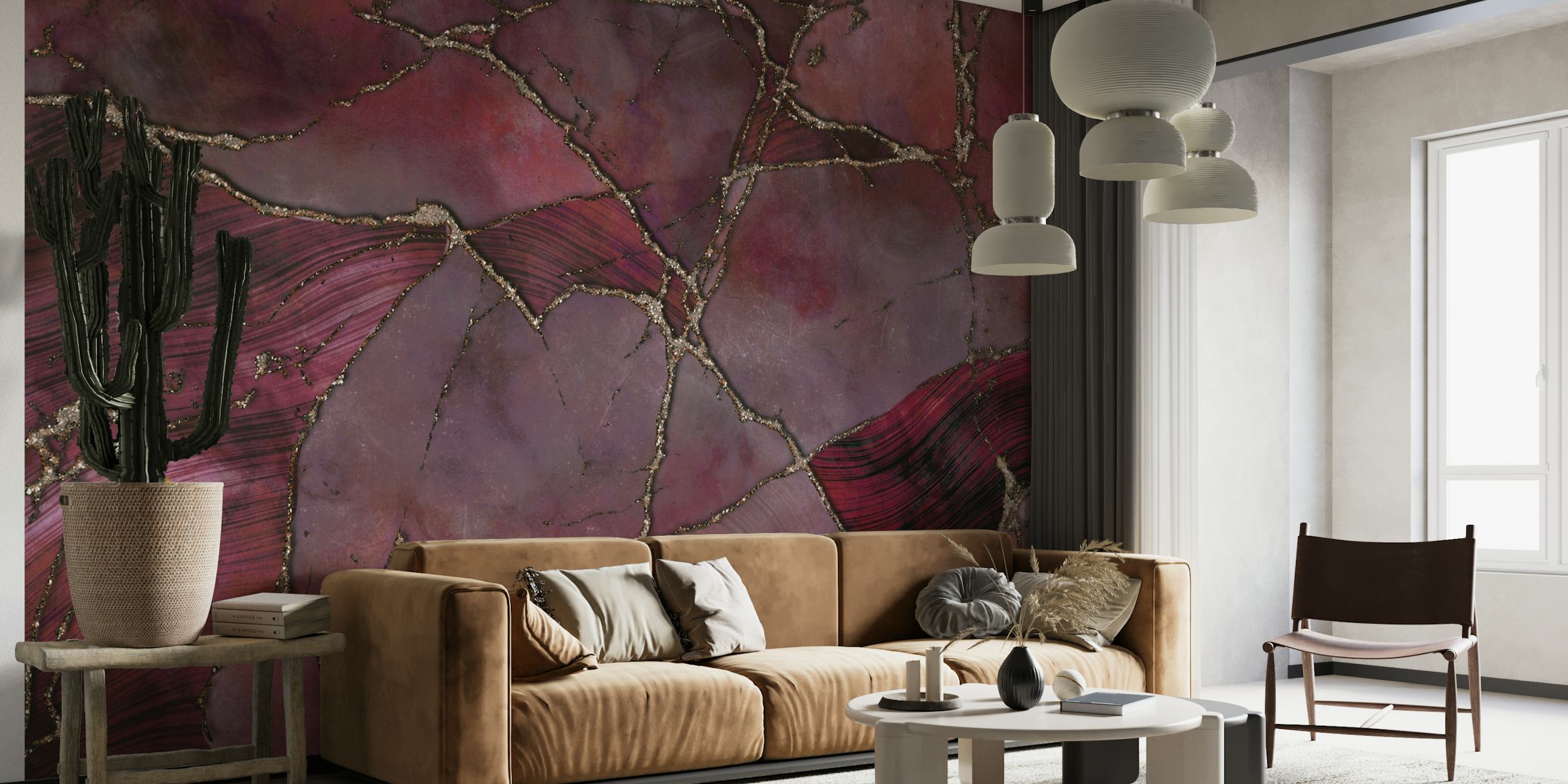 Red Marble Gemstone Luxury papel de parede