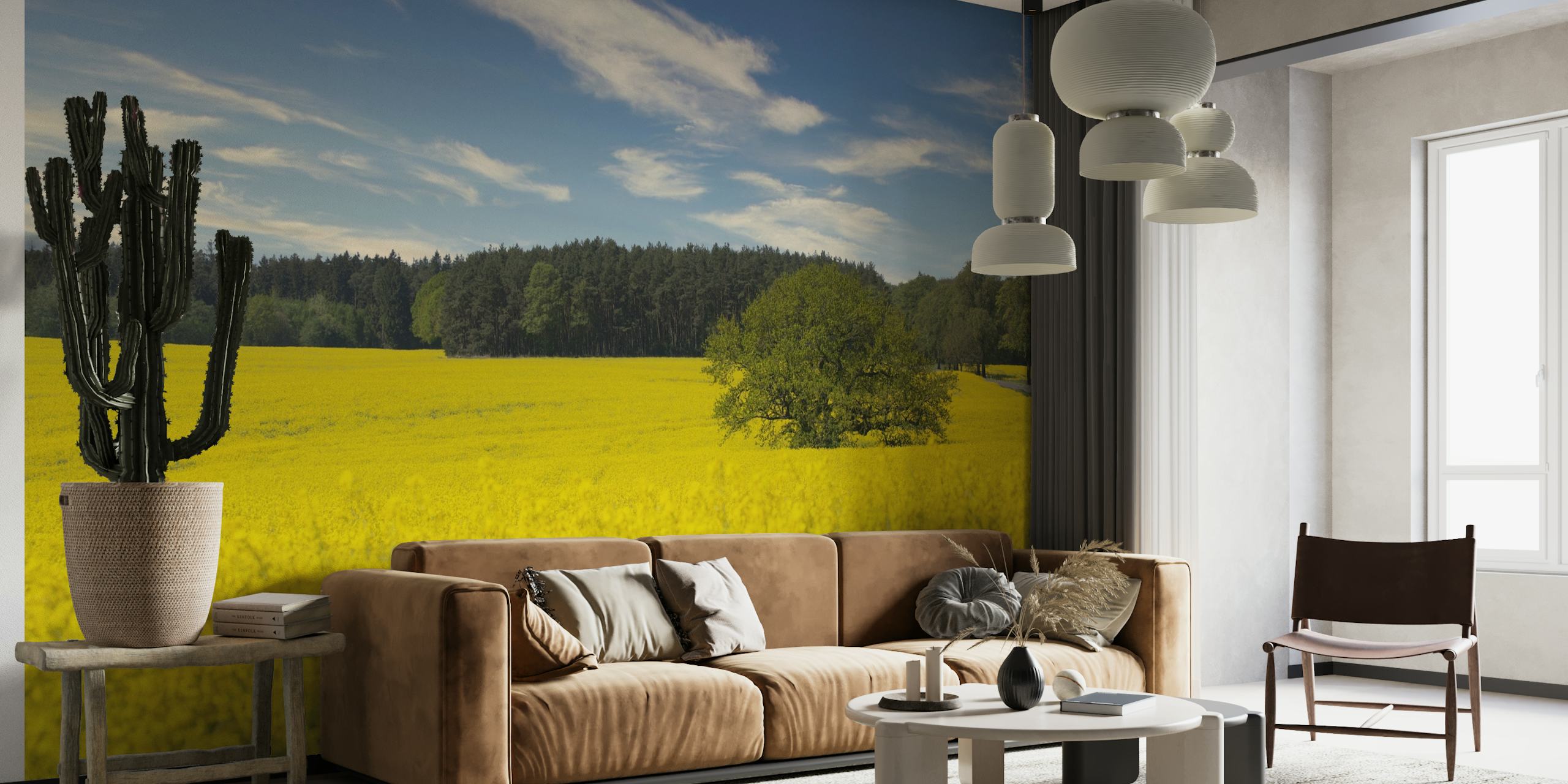Yellow Flowering Rapeseed Field wallpaper