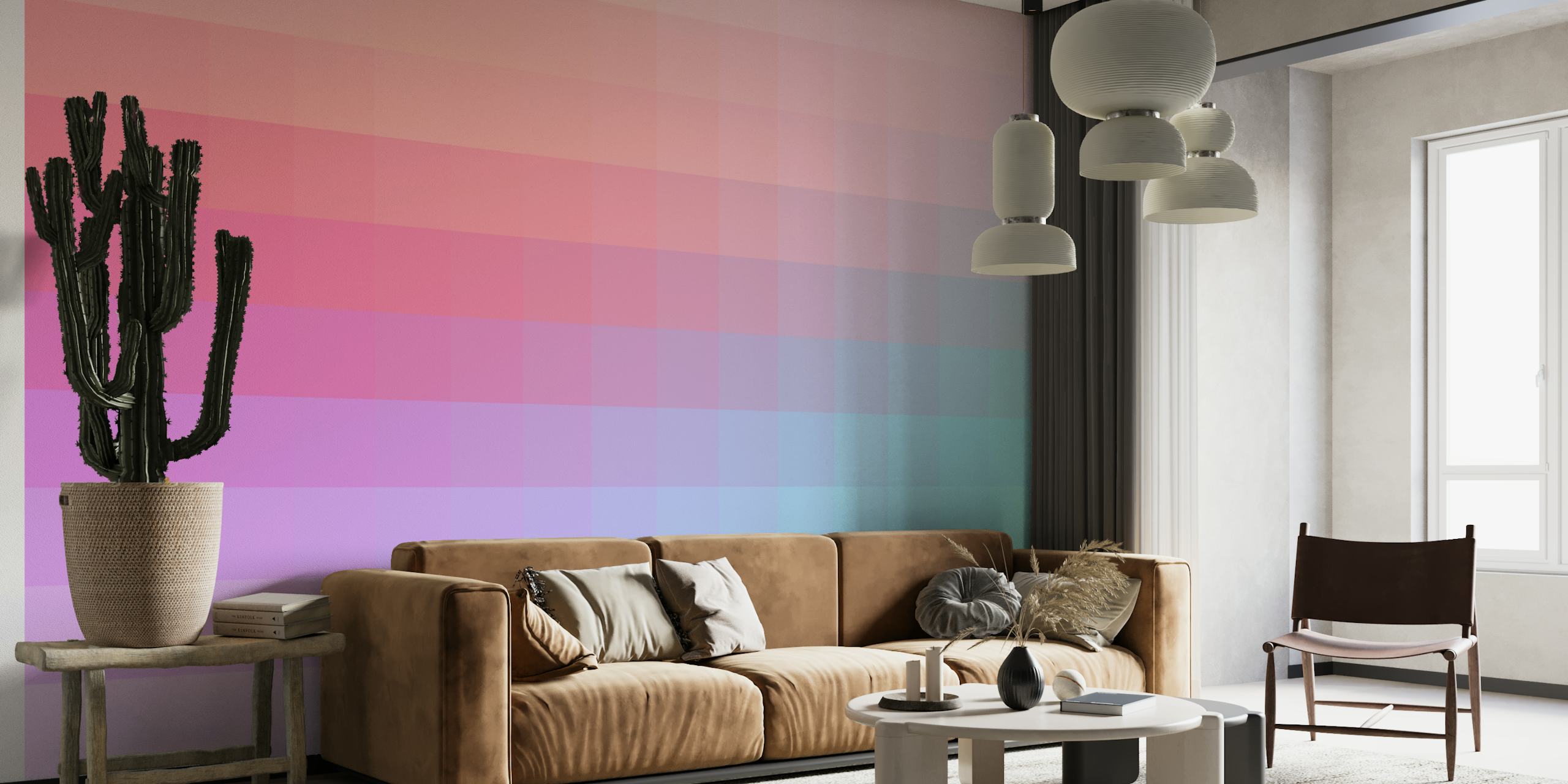 Soft pink to lilac gradient wall mural named Lumen 02 Pink and Lilac
