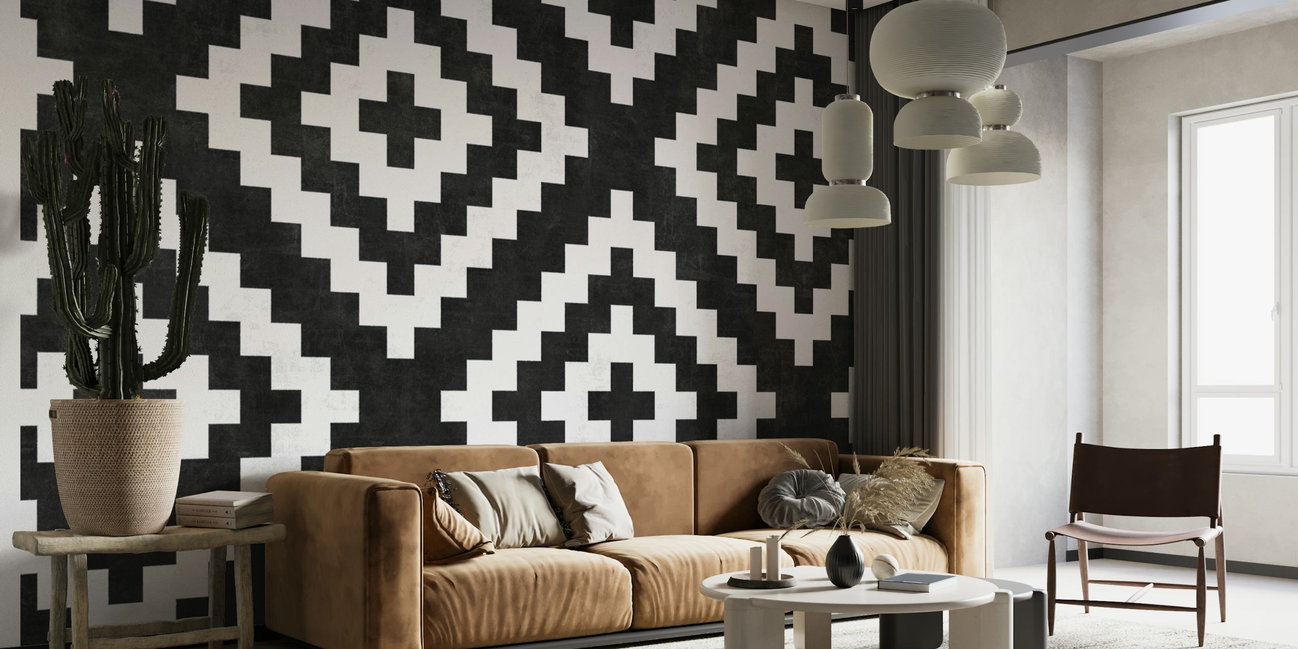 Urban Tribal Pattern No 17 behang in een kamer