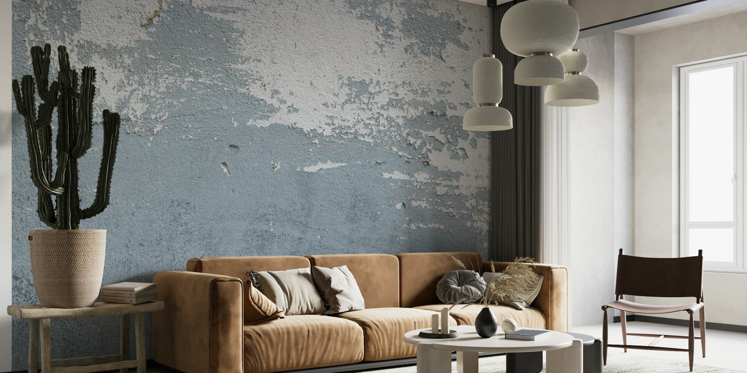 Grey concrete grunge wall mural with weathered texture and distressed details.