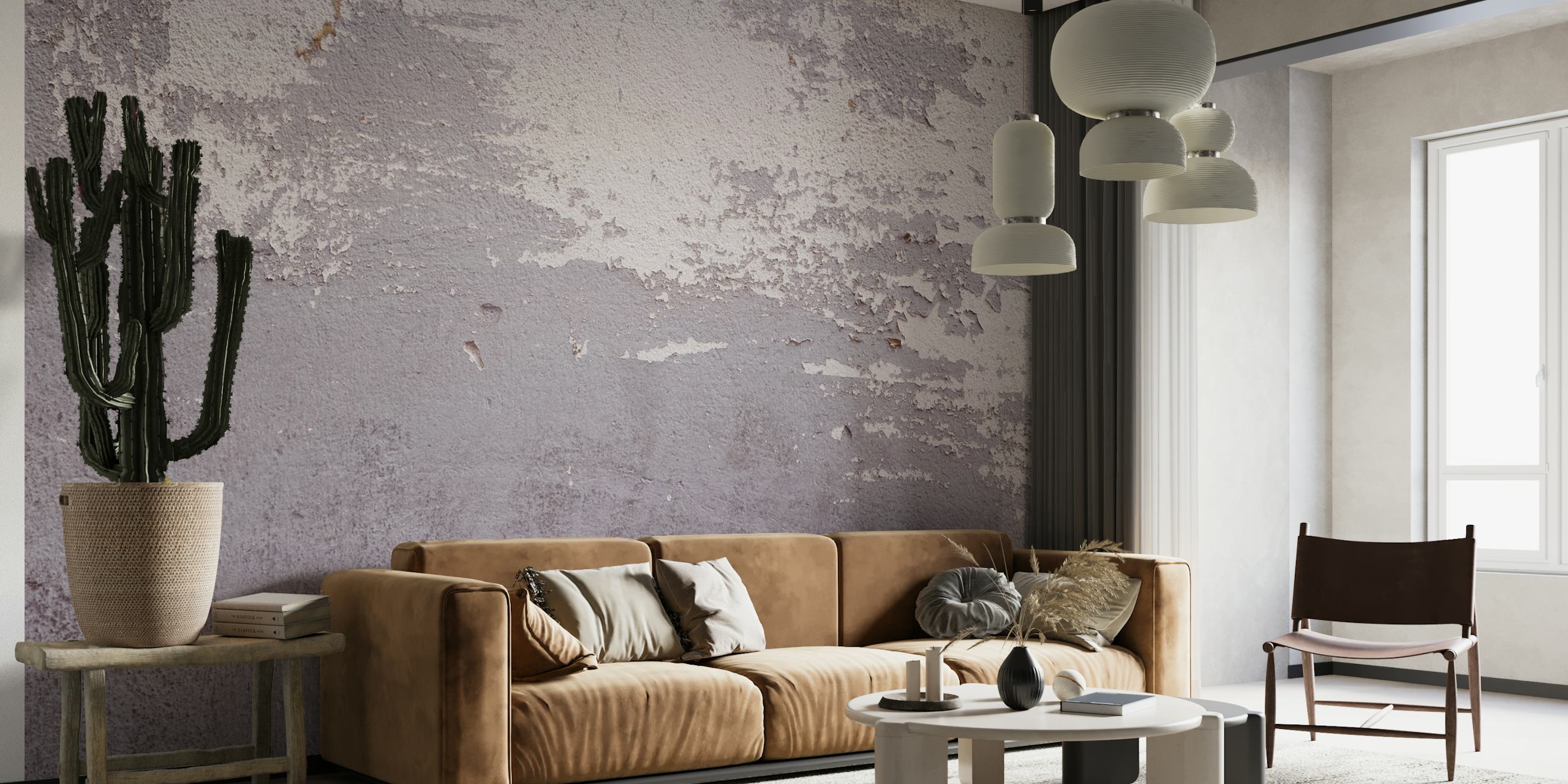 Tapeta Old Wall Gray Ombre wyeksponowana w pomieszczeniu