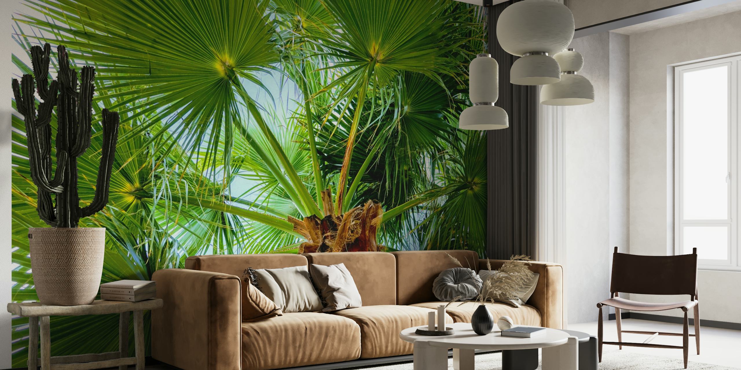 Bright Moroccan Palm papel de parede
