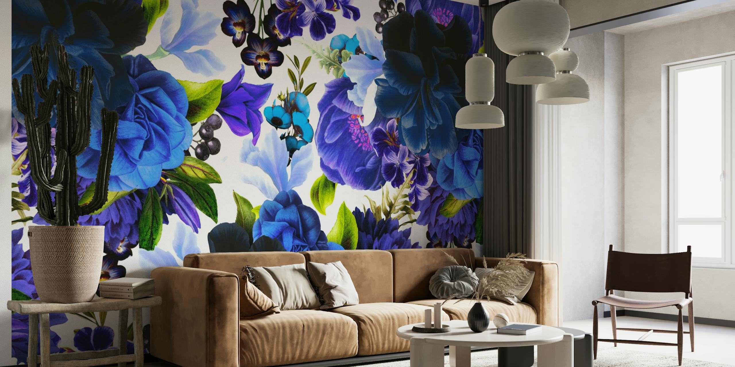 Lush Blue Baroque Garden wallpaper