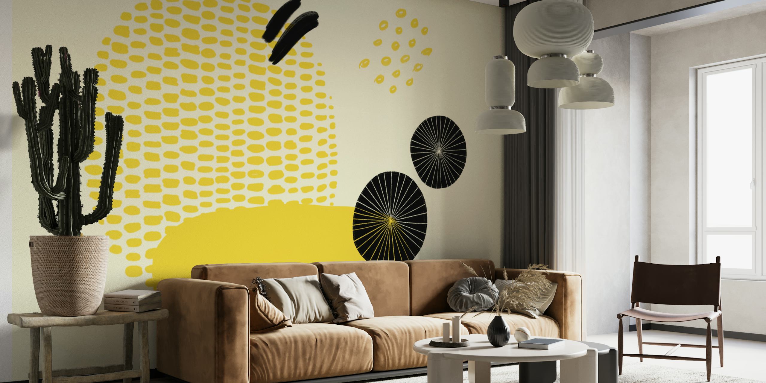 Papel de parede Yellow composition em um quarto