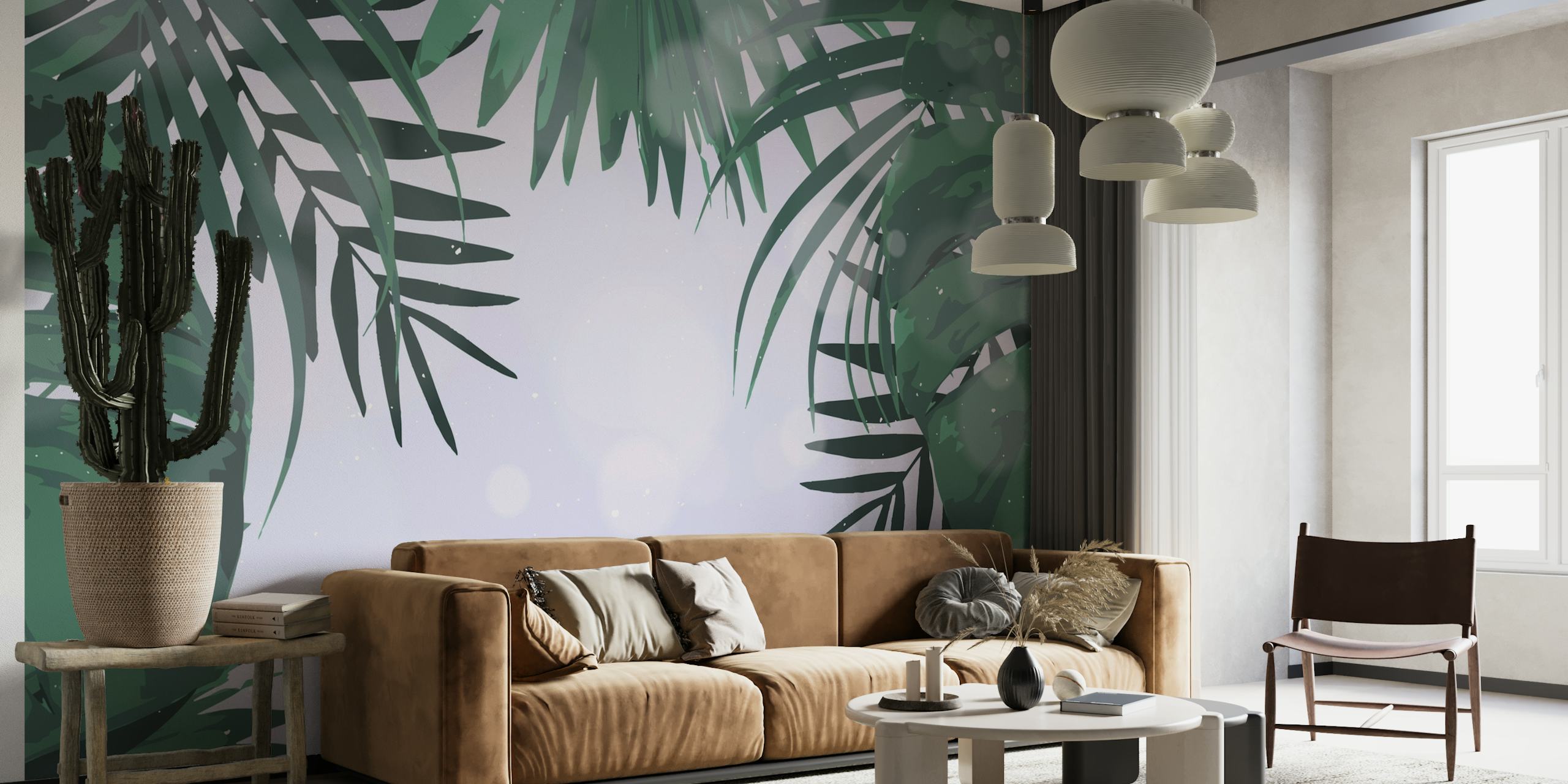 Tropical Jungle Palm Tops wallpaper
