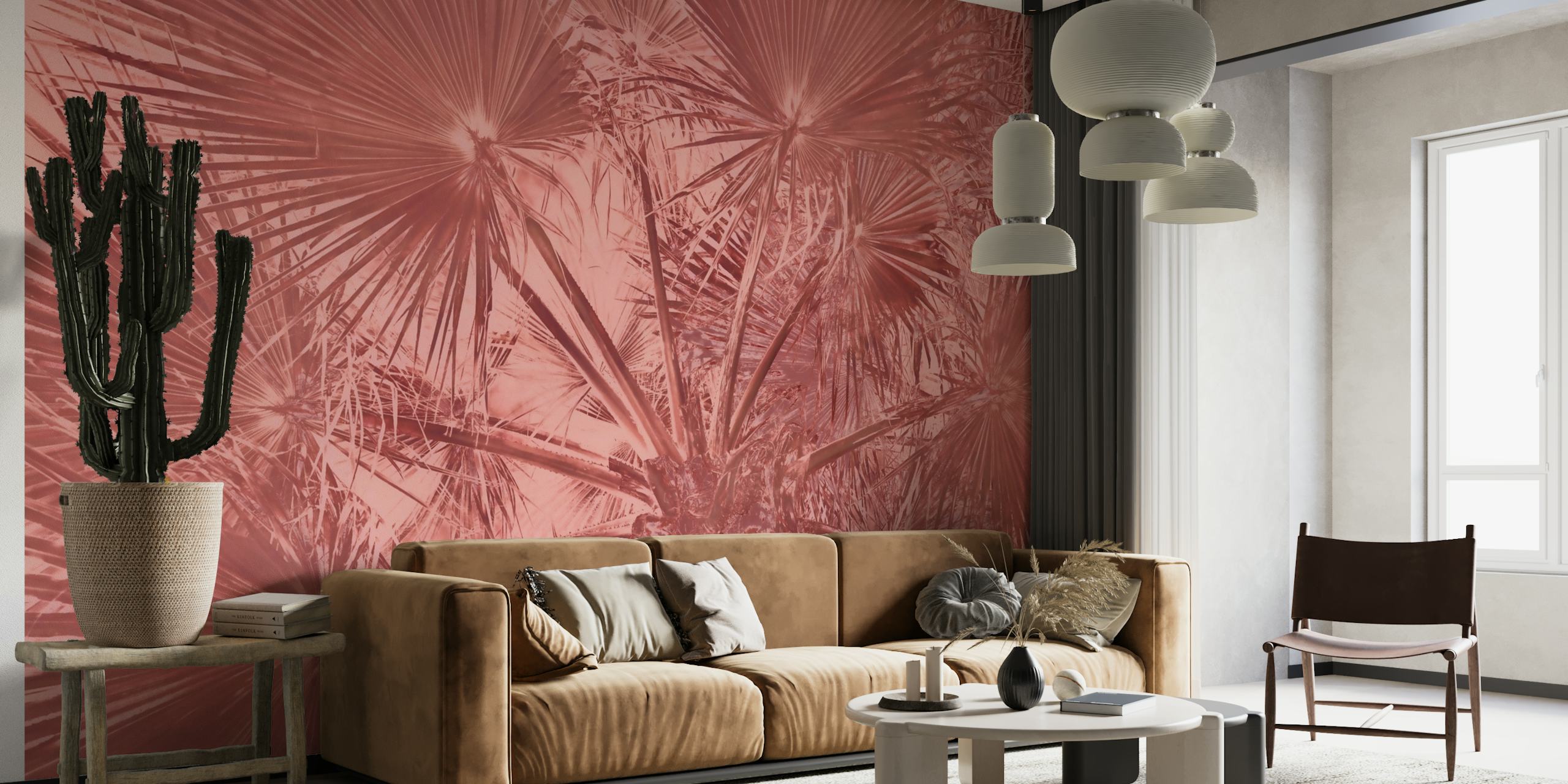 Blush Tropical Palms wallpaper