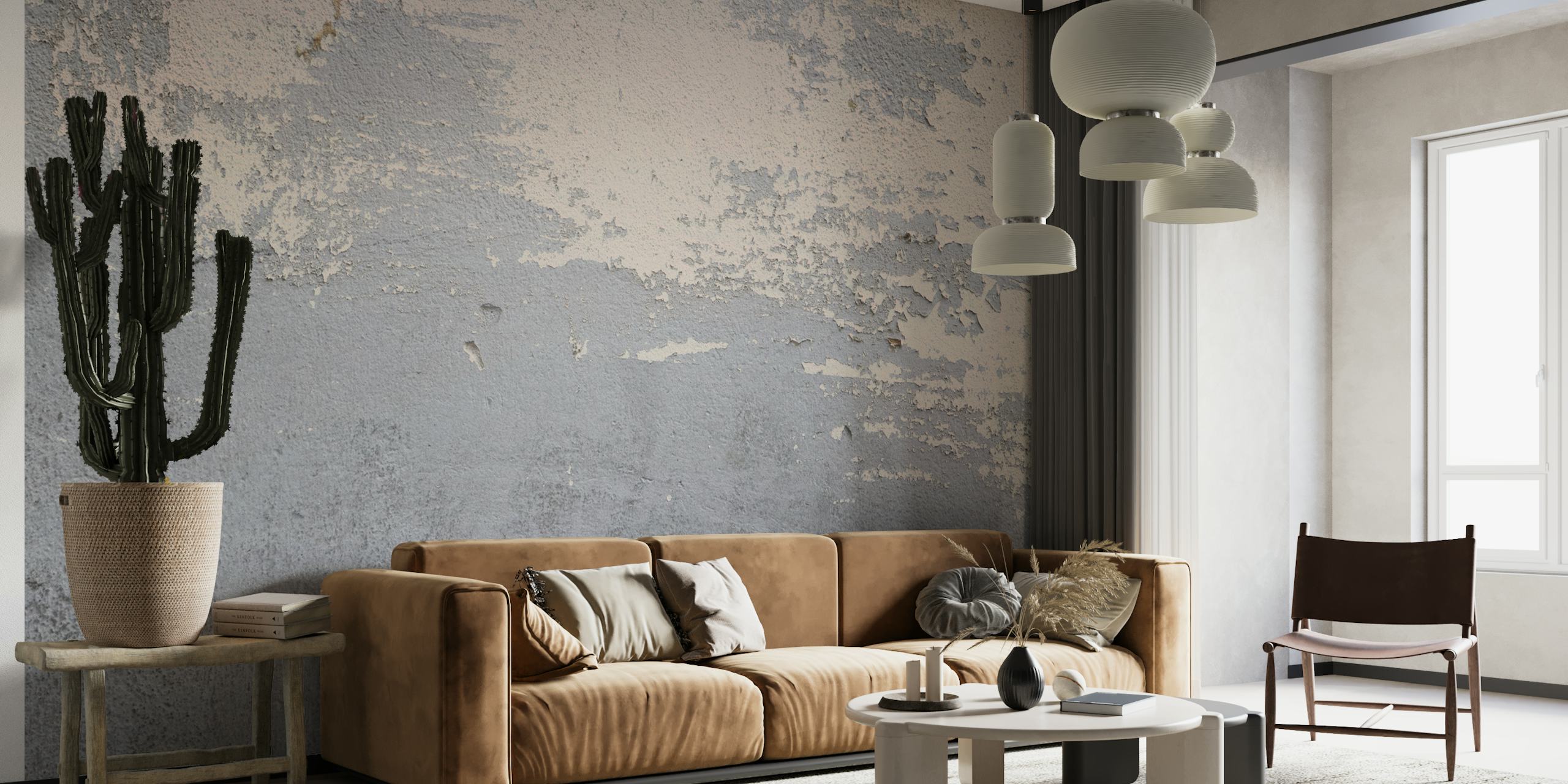 Gray Grunge Wall mural depicting weathered textures and industrial charm