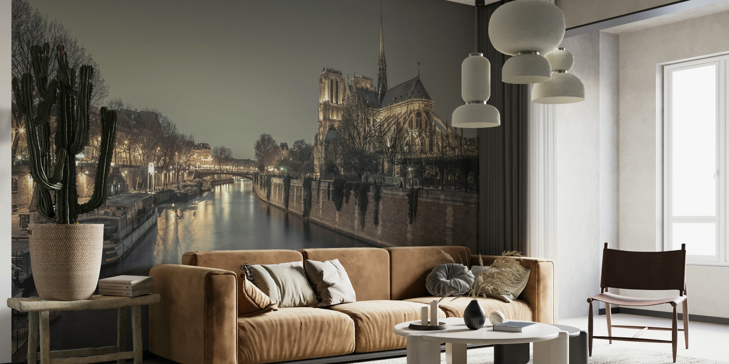 Σχεδιασμός ταπετσαρίας Notre-Dame de Paris σε ένα δωμάτιο