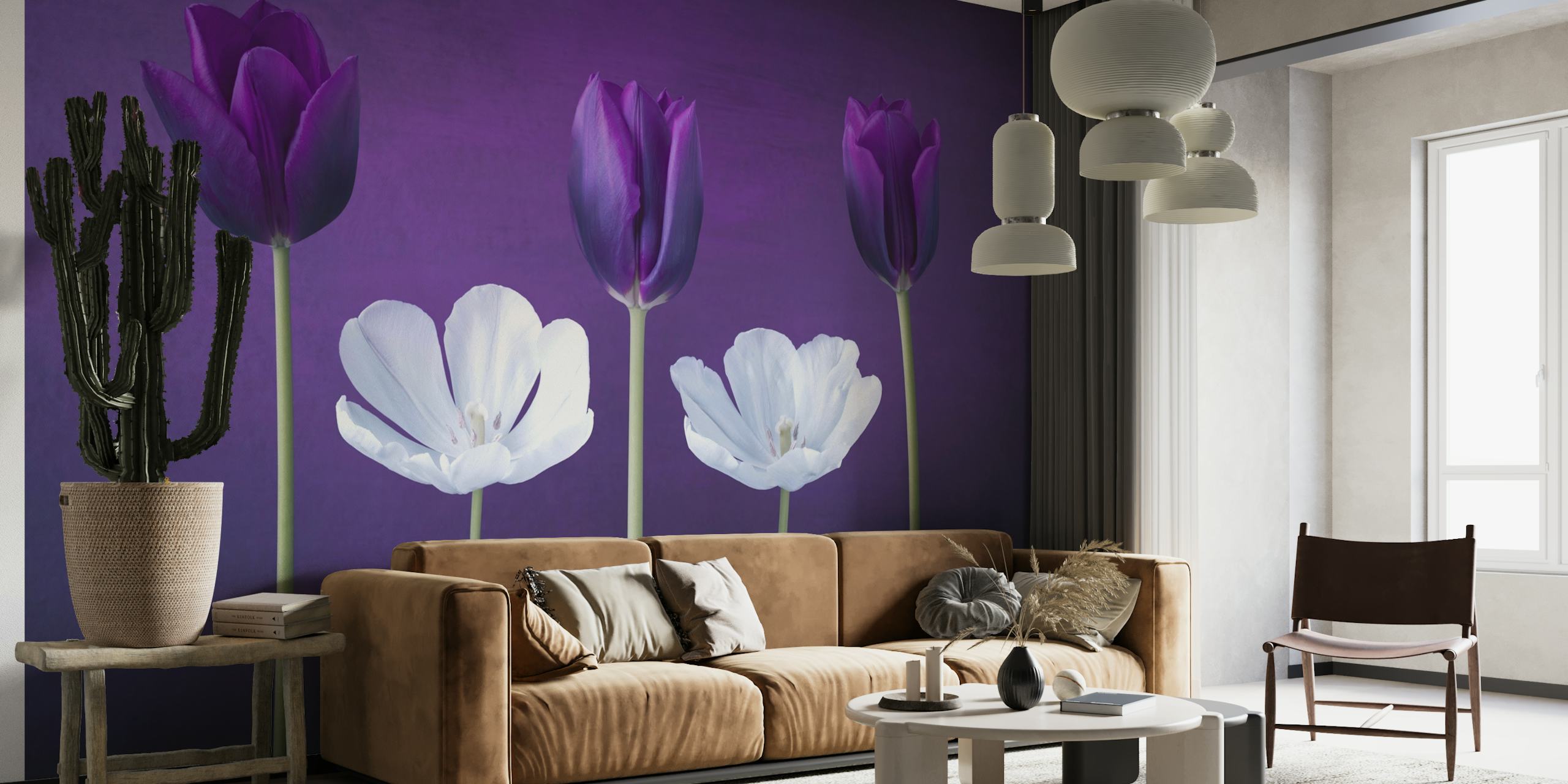 Tulip flowers in a row papel de parede