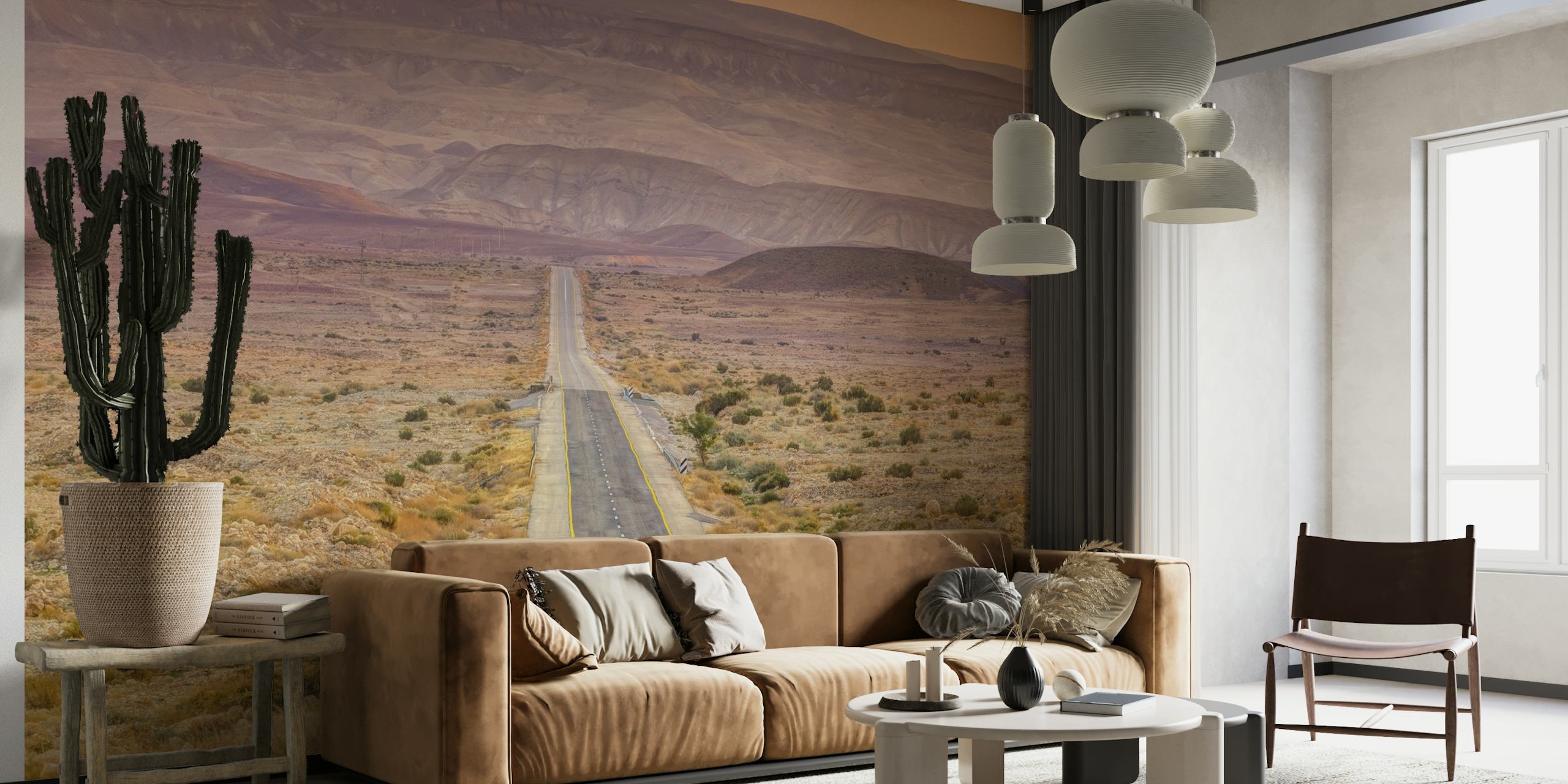 Highway through desert papel pintado