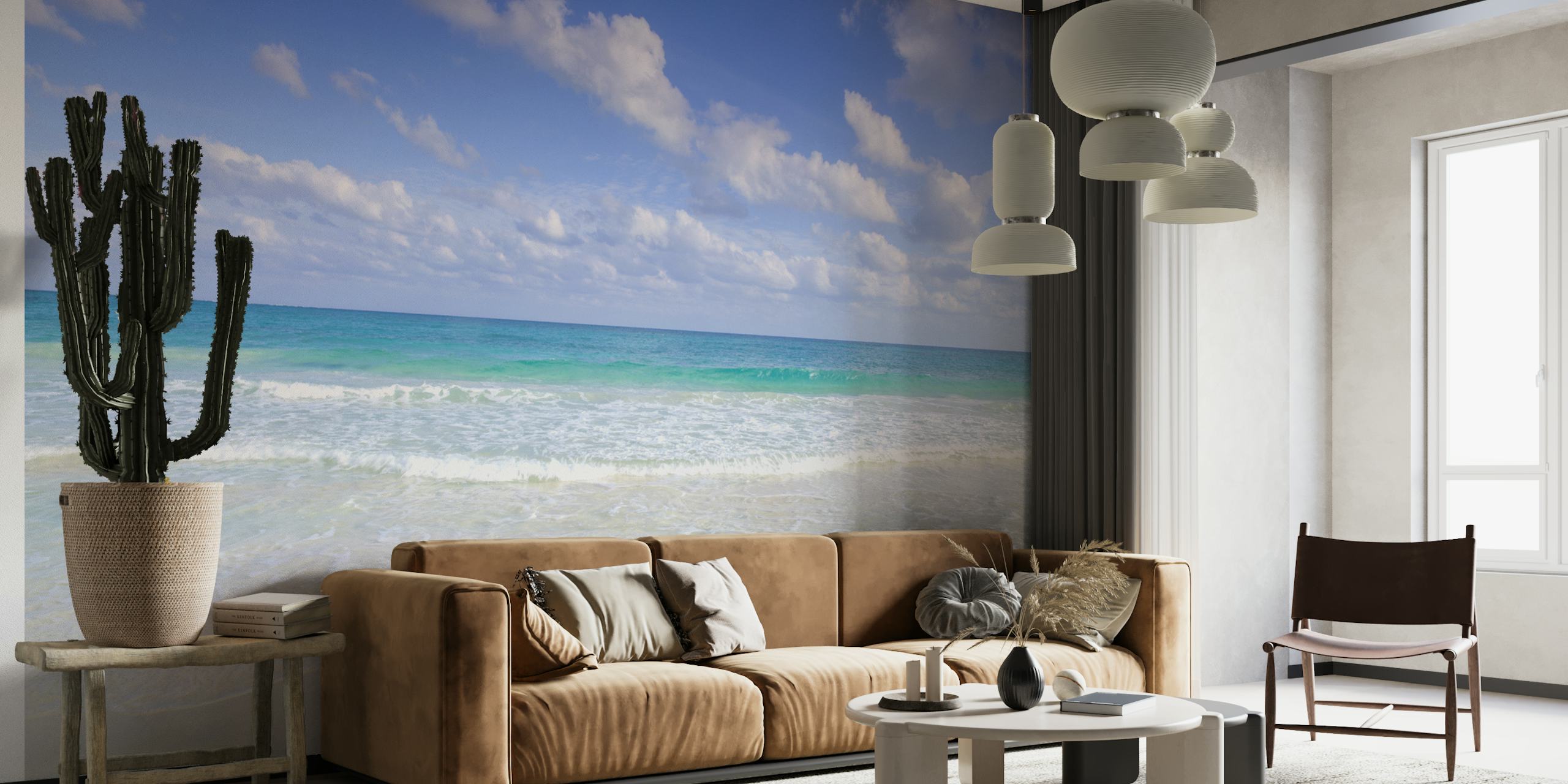 Cancun beach wallpaper in a room