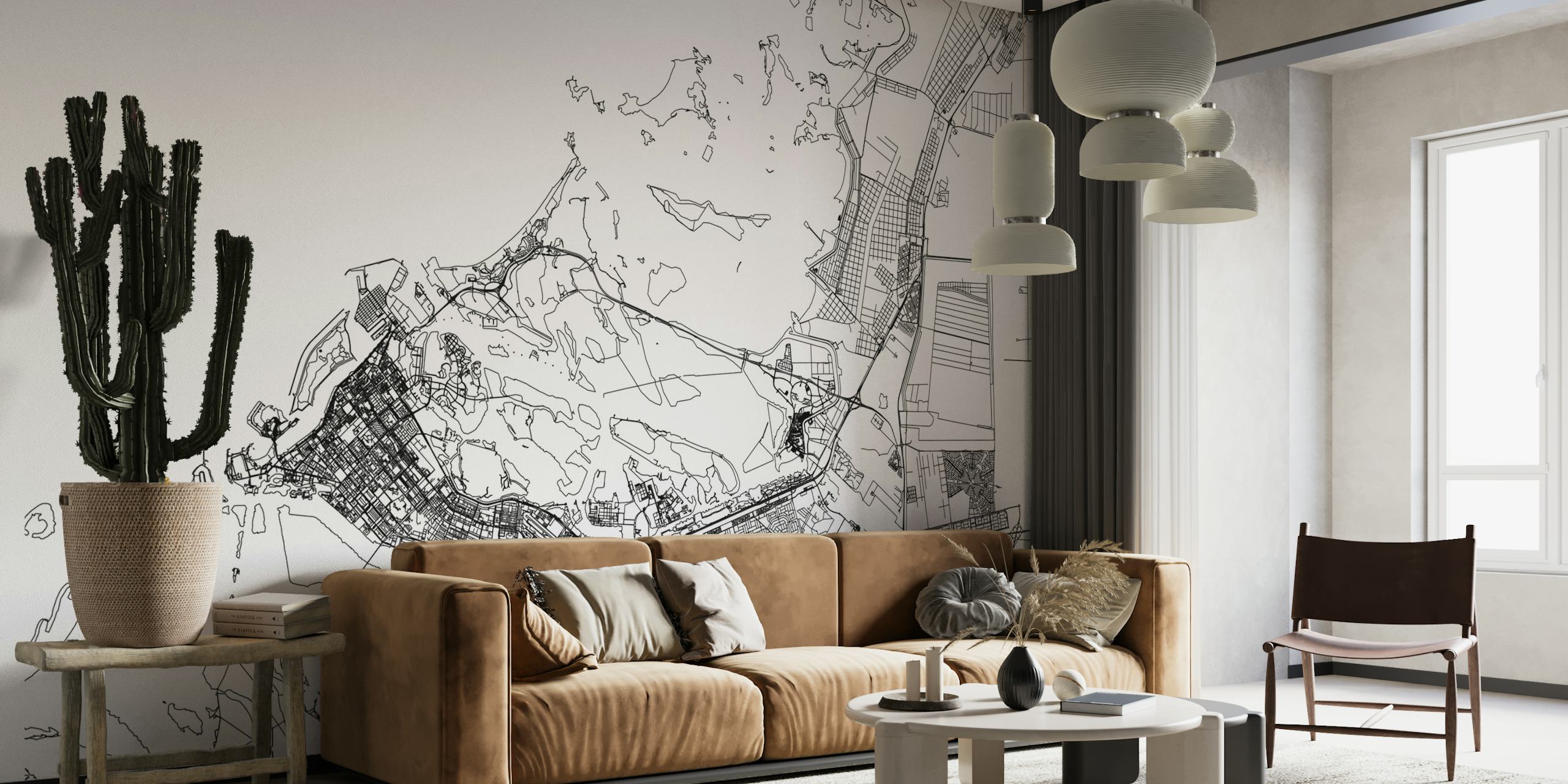 Exquisite Design of Abu Dhabi Map Wallpaper Mural