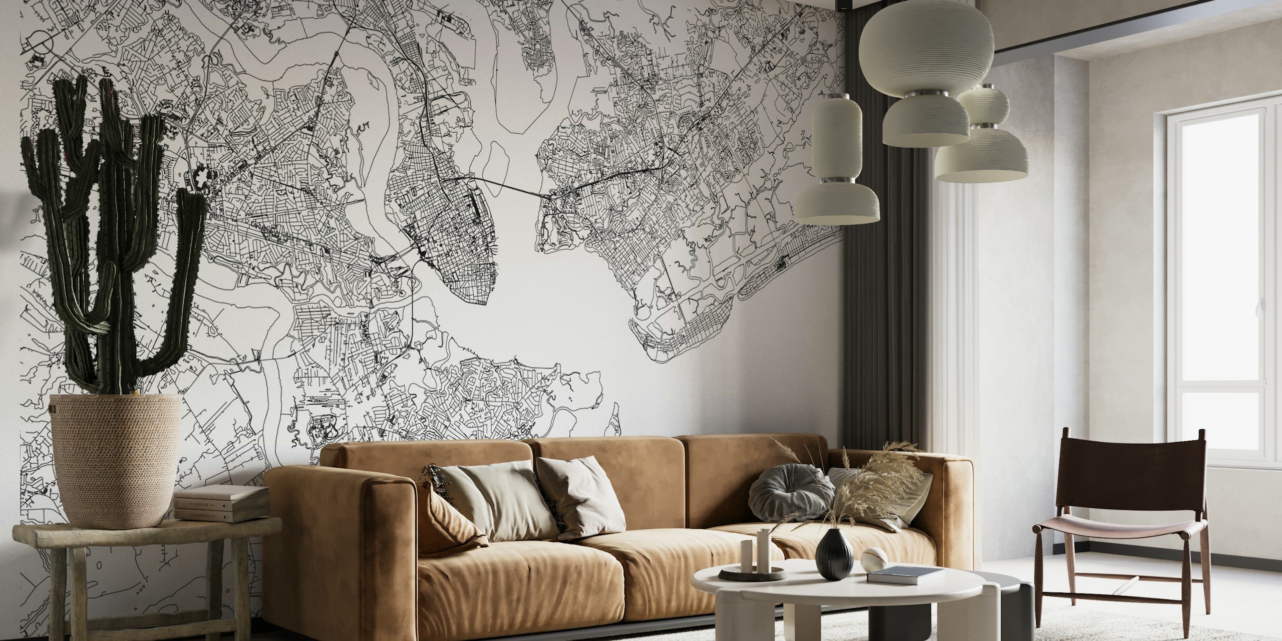 Wallpaper showcasing historic Charleston map