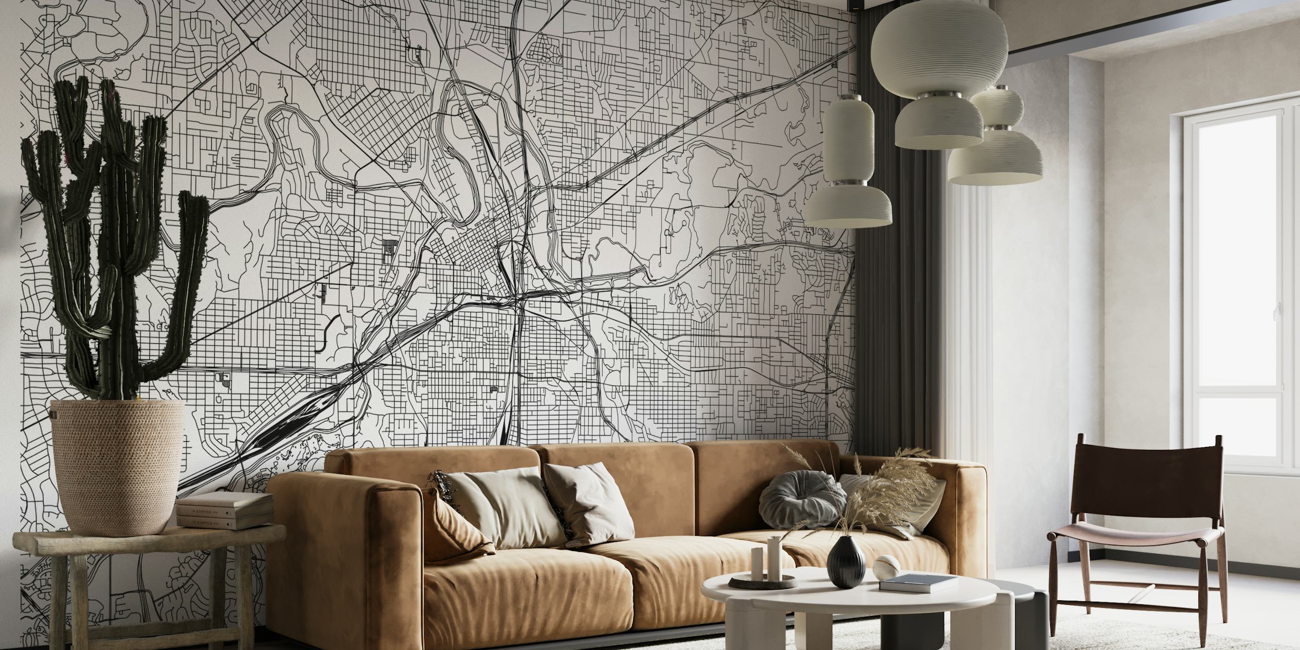 Detailed Fort Worth Texas Map Wallpaper