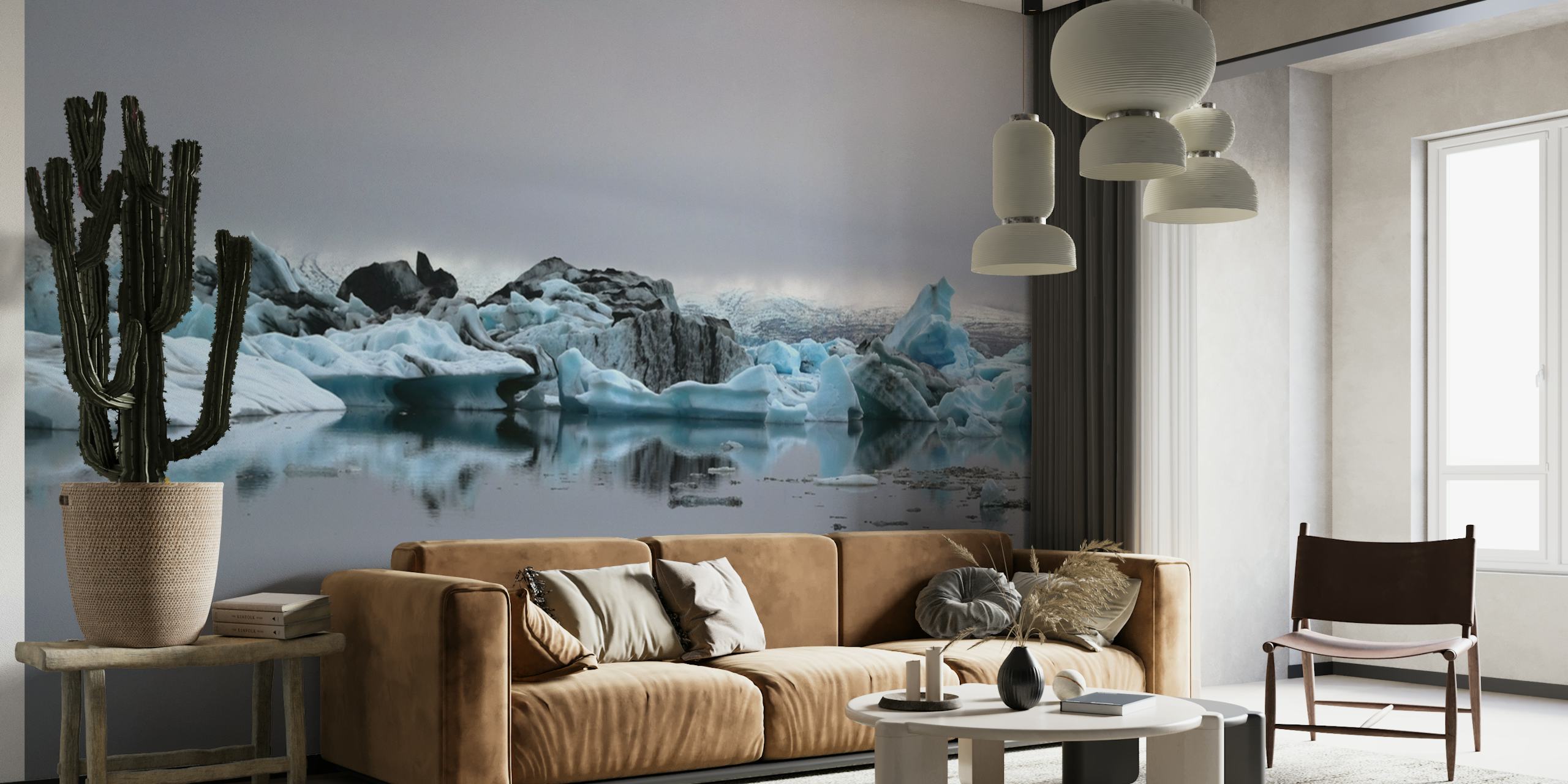 Icebergs on Jökullsarlon Glacier Lagoon papiers peint